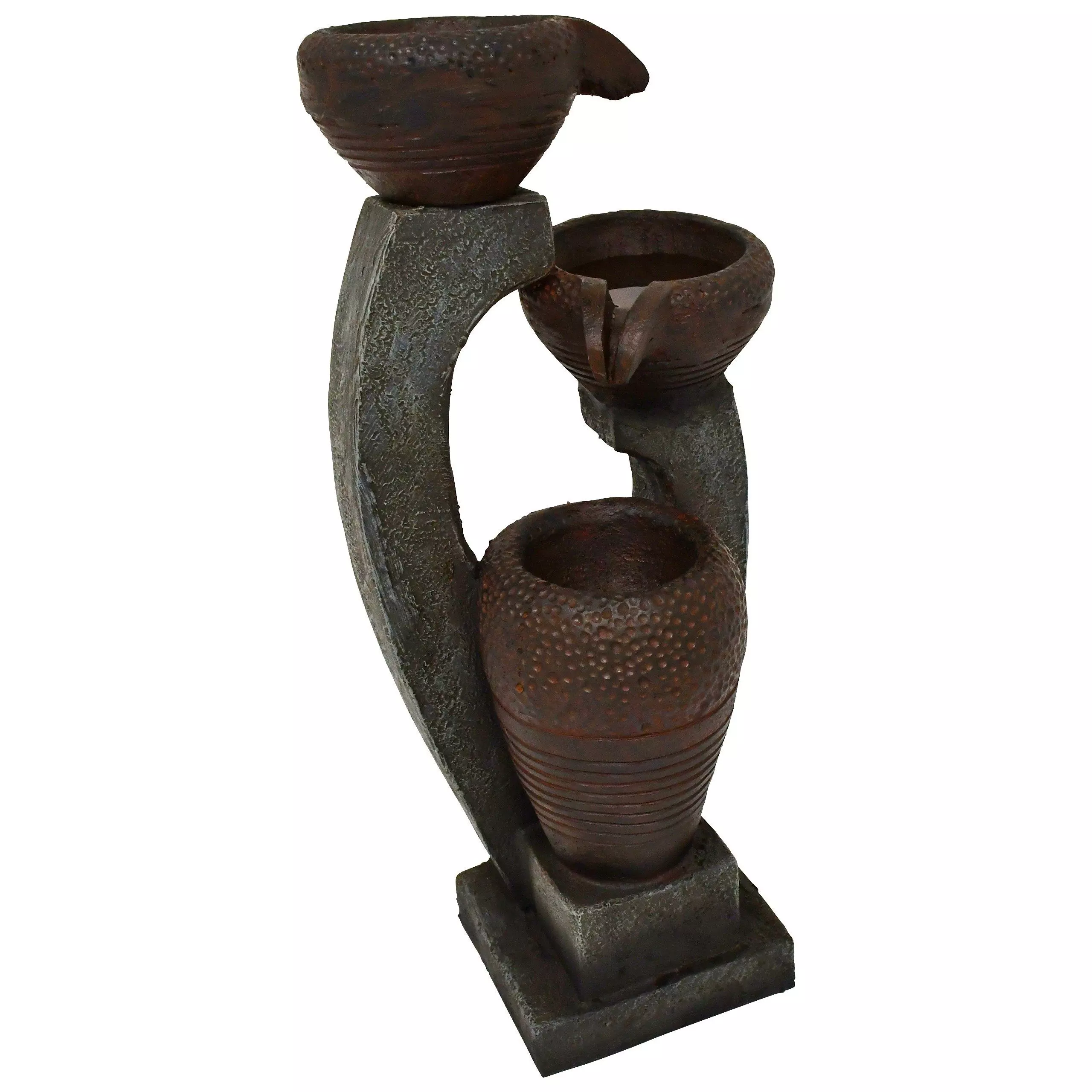 MACO-Möbel Vertriebs GmbH Gartenbrunnen SEMATAN Medium, 62,5 cm hoch, 22 cm breit, LED-Licht kaltweiß, Wasserspiel sehr leise & dezent