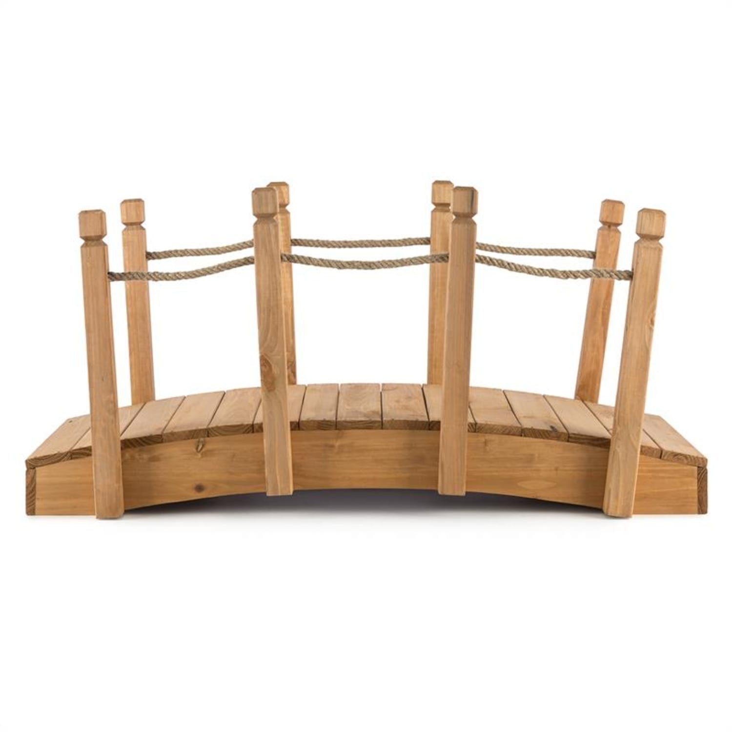 blumfeldt Zierbrücke Rialto Gartenbrücke Zierbrücke 58x58x122cm (BxHxT) Tau Massivholz