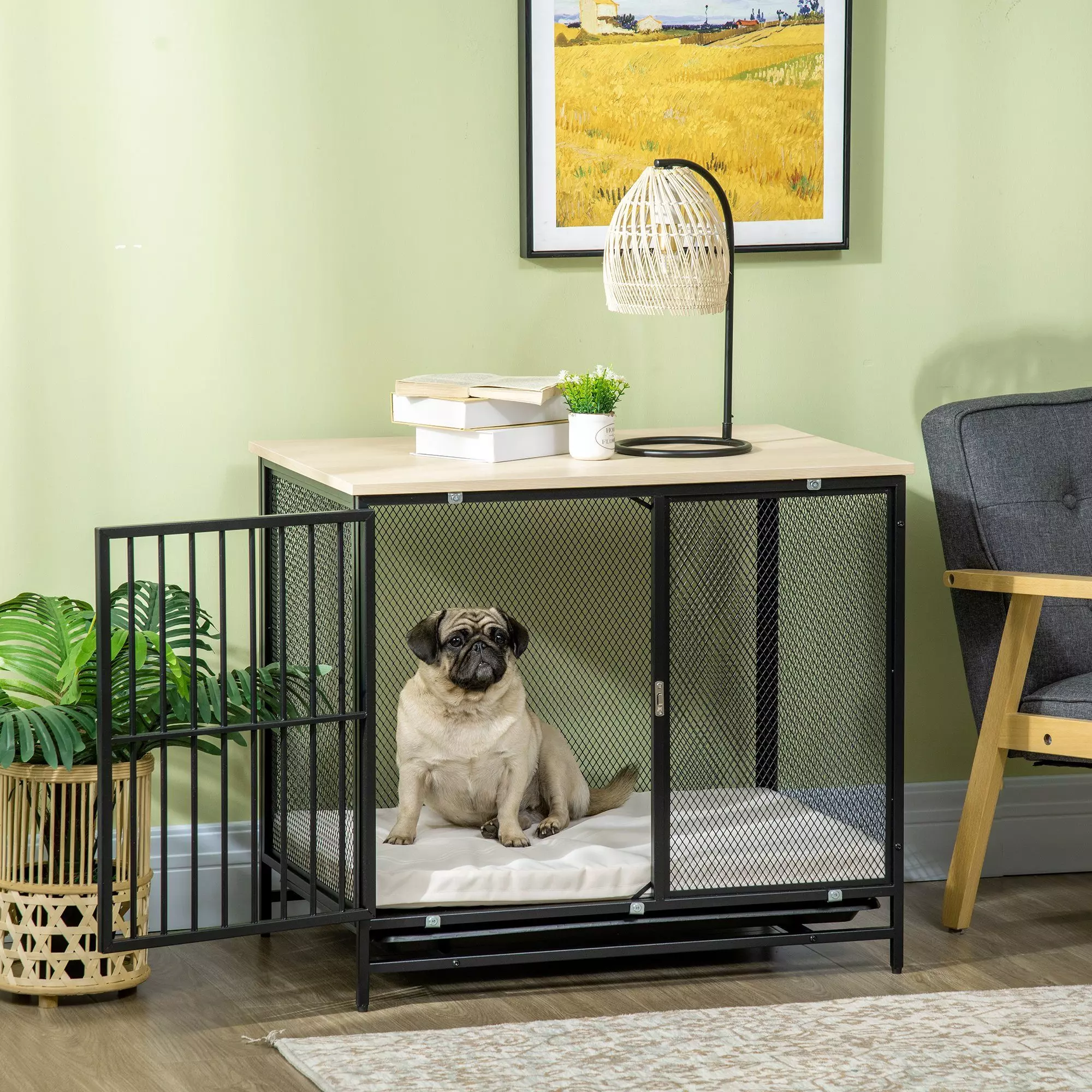 PawHut Hundehütte Hundekäfig, BxTxH: 80x55x71 cm