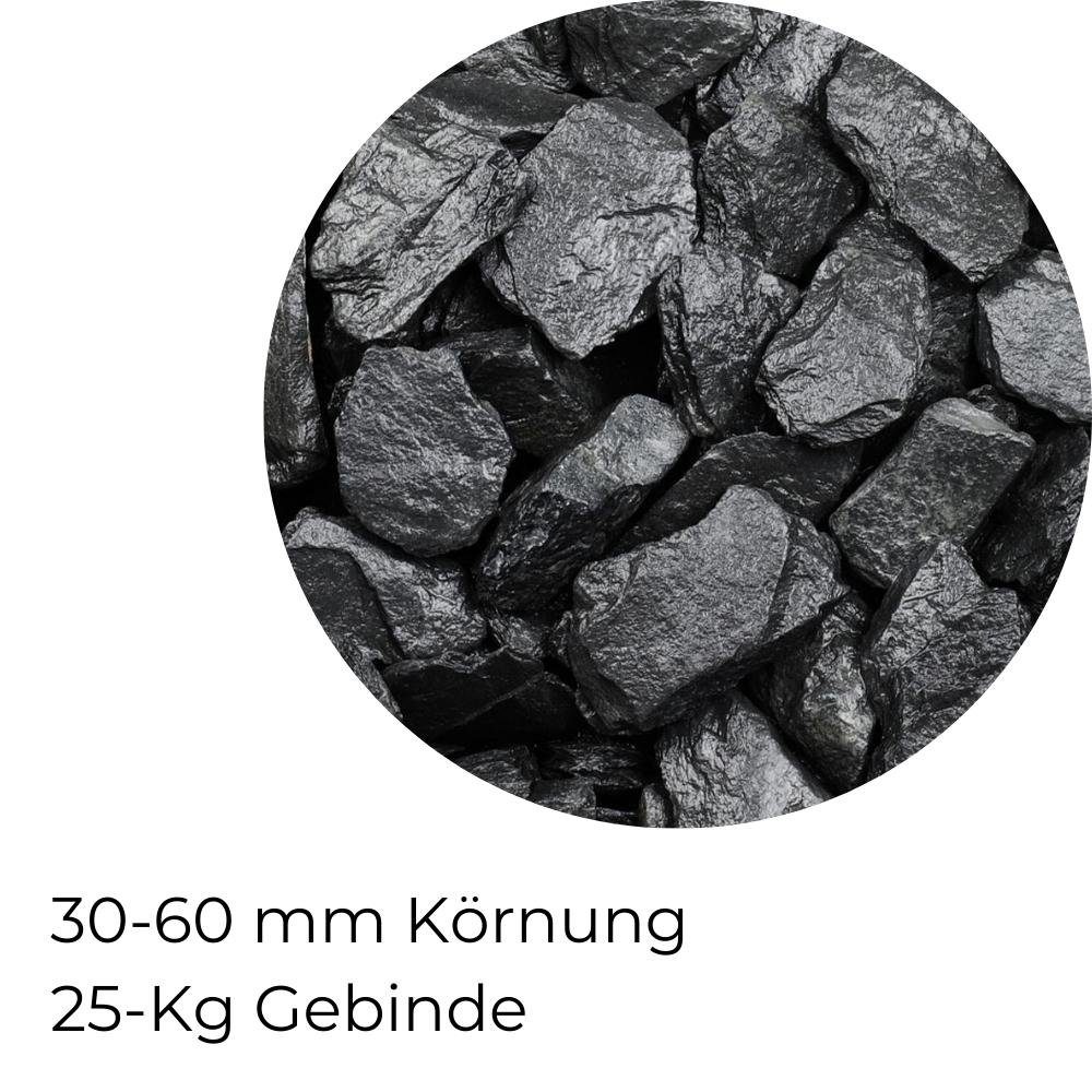 GarPet Dekokies Schiefer Splitt 25 Kg Platten Bruch Zier Stein Kies Schwarz Garten