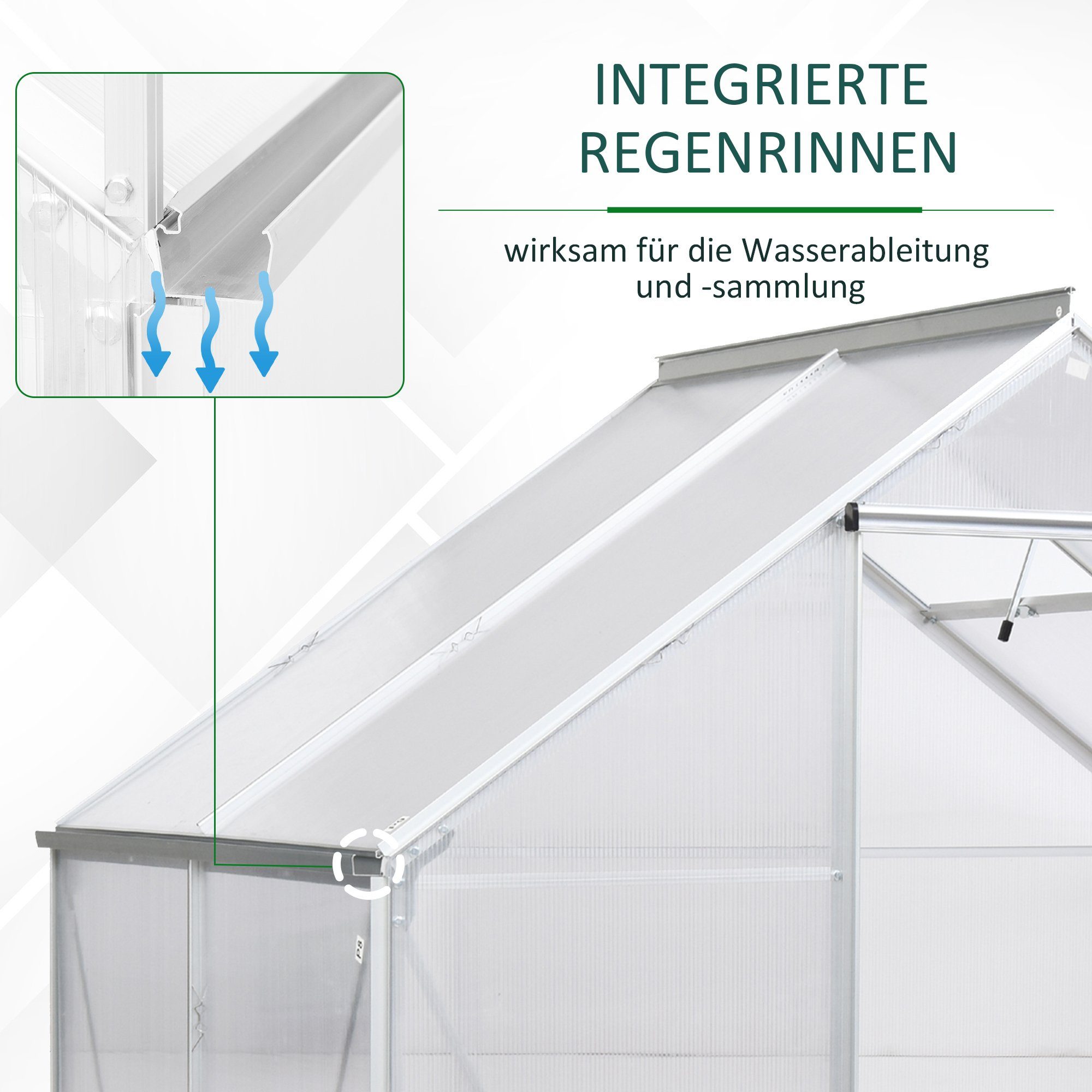 Outsunny Gewächshaus Gewächshaus mit Alu-Gestell