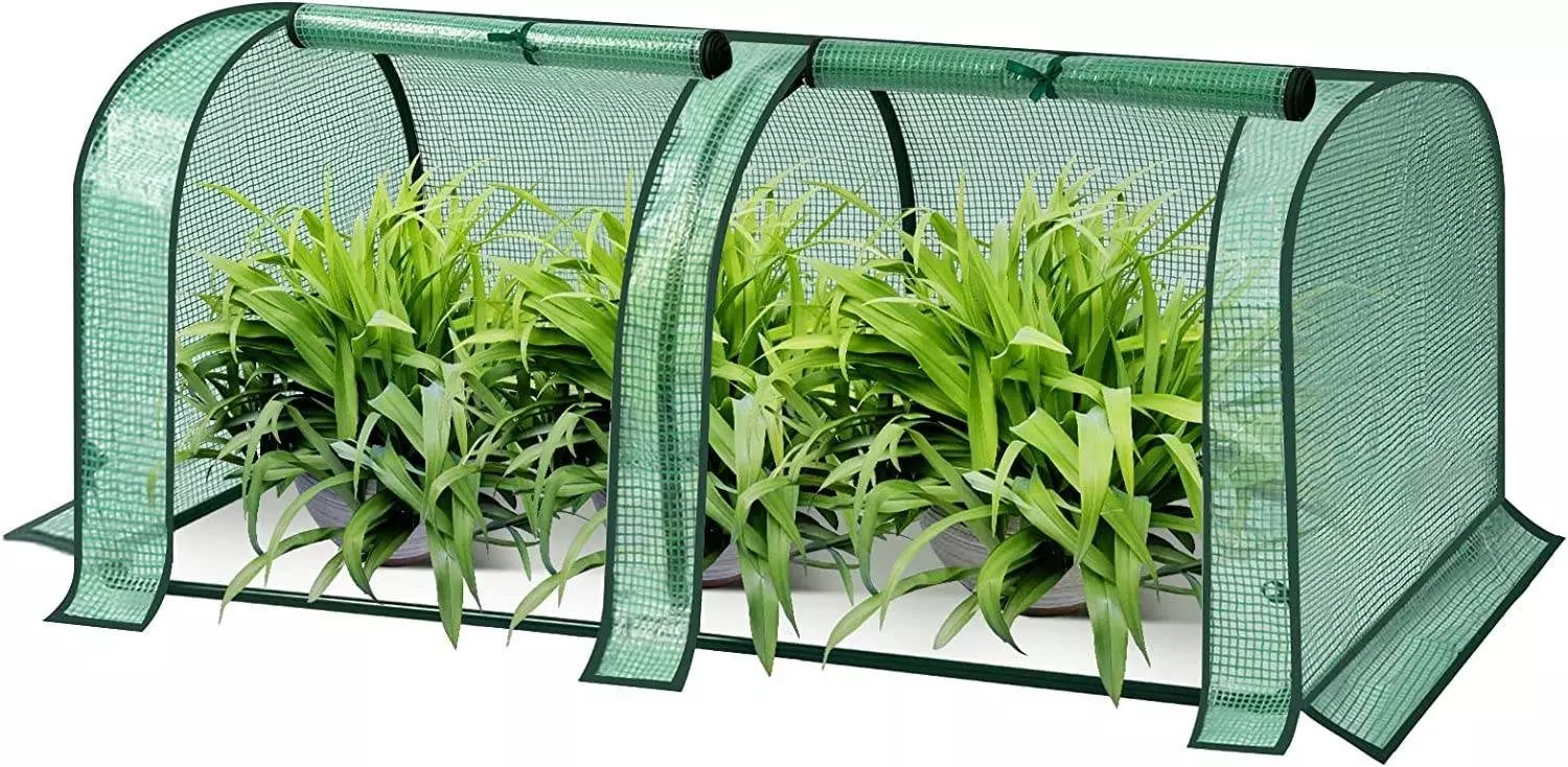 Woltu Gewächshaus, PE halbtransparent 130 g/m² 130x60x50 cm Grün