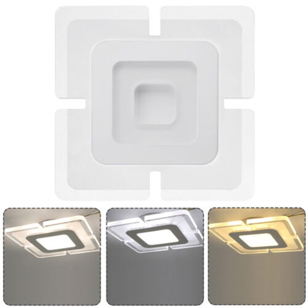iscooter Deckenleuchte LED Deckenleuchte, Wohnzimmer Schlafzimmer moderne Acryl Deckenlampe, LED fest integriert, Tageslichtweiß, Ultraslim Deckenleuchte, 20x20 cm, 2500K-5500K, ultraflach Wohnzimmer Panel Deckenleuchte, Silber Flurlampe