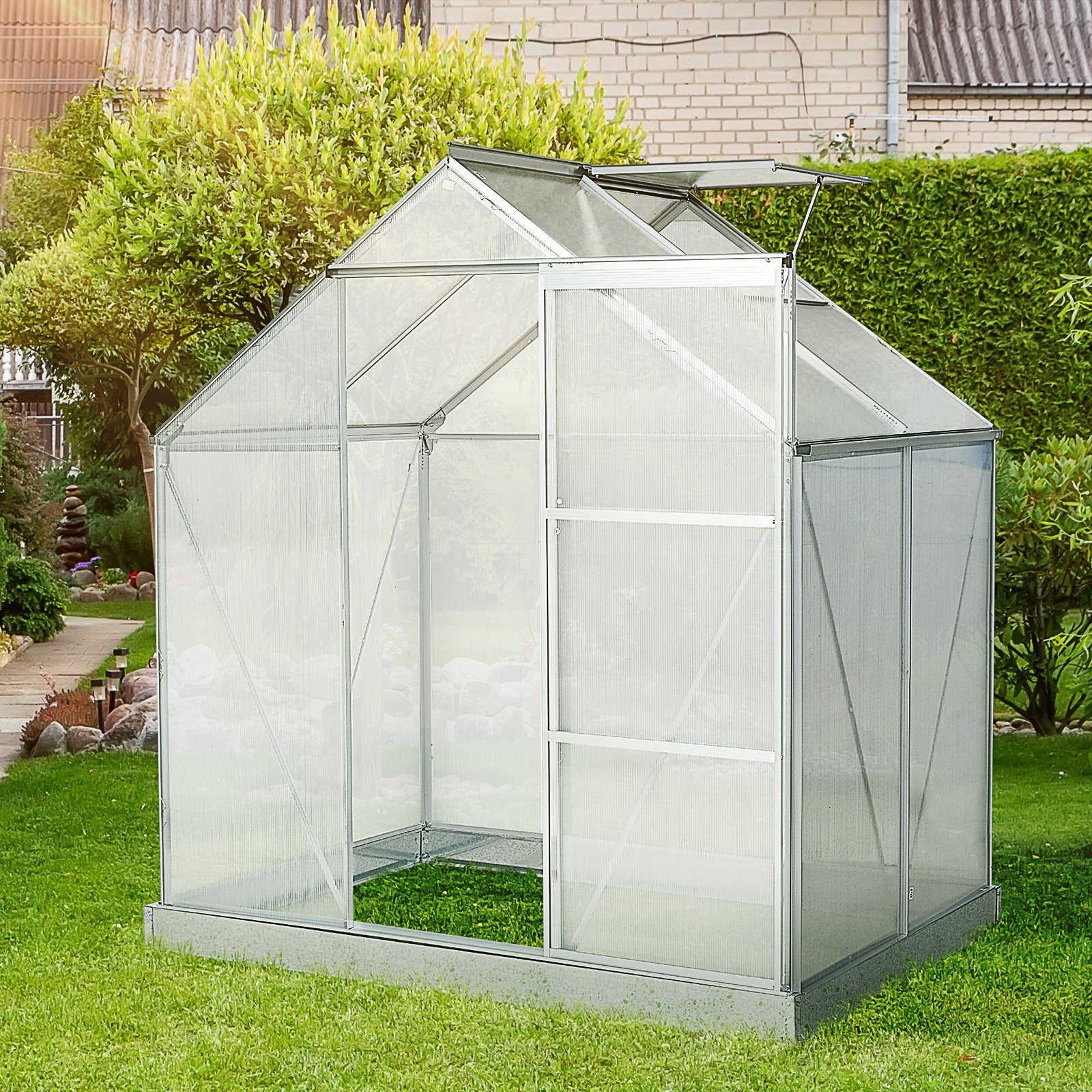 Outsunny Gewächshaus Gewächshaus mit Alu-Gestell