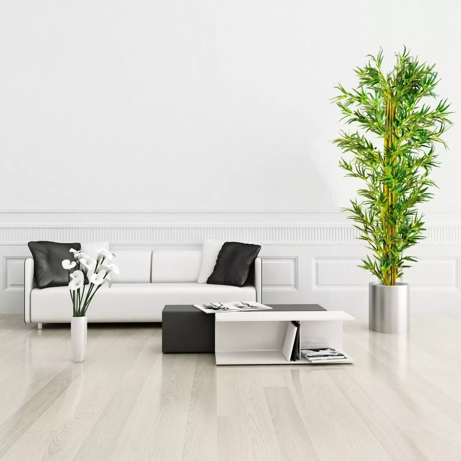 Kunstbaum Künstlicher Bambus Strauch Kunstbambus Deko Bambus, PLANTASIA, Höhe 160,00 cm, 160 cm, 1104 Blätter, Echtholzstamm, Größenwahl