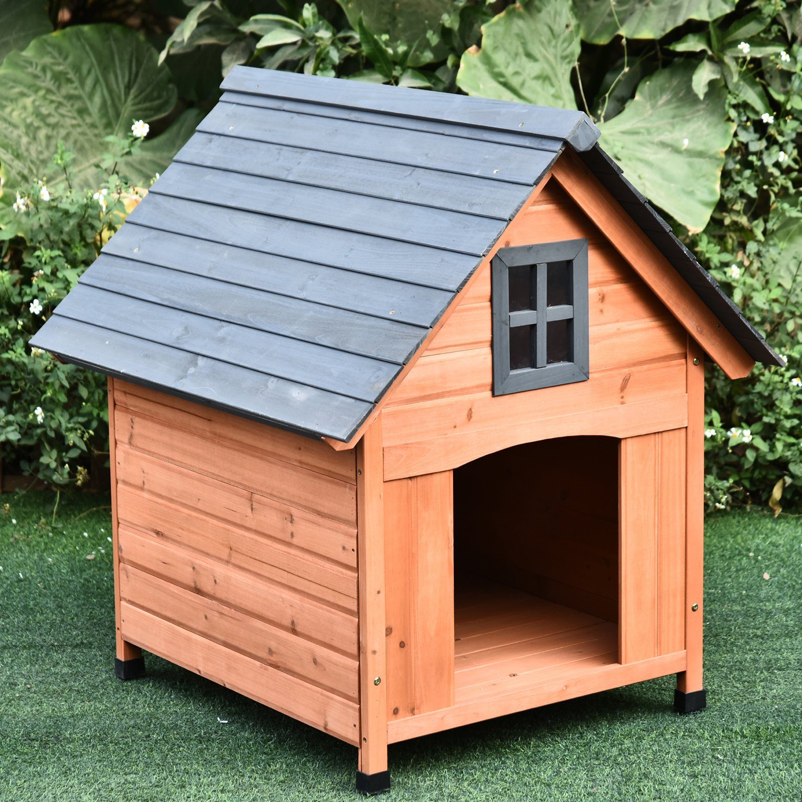 PawHut Hundehütte Hundehütte im Kabinenstil