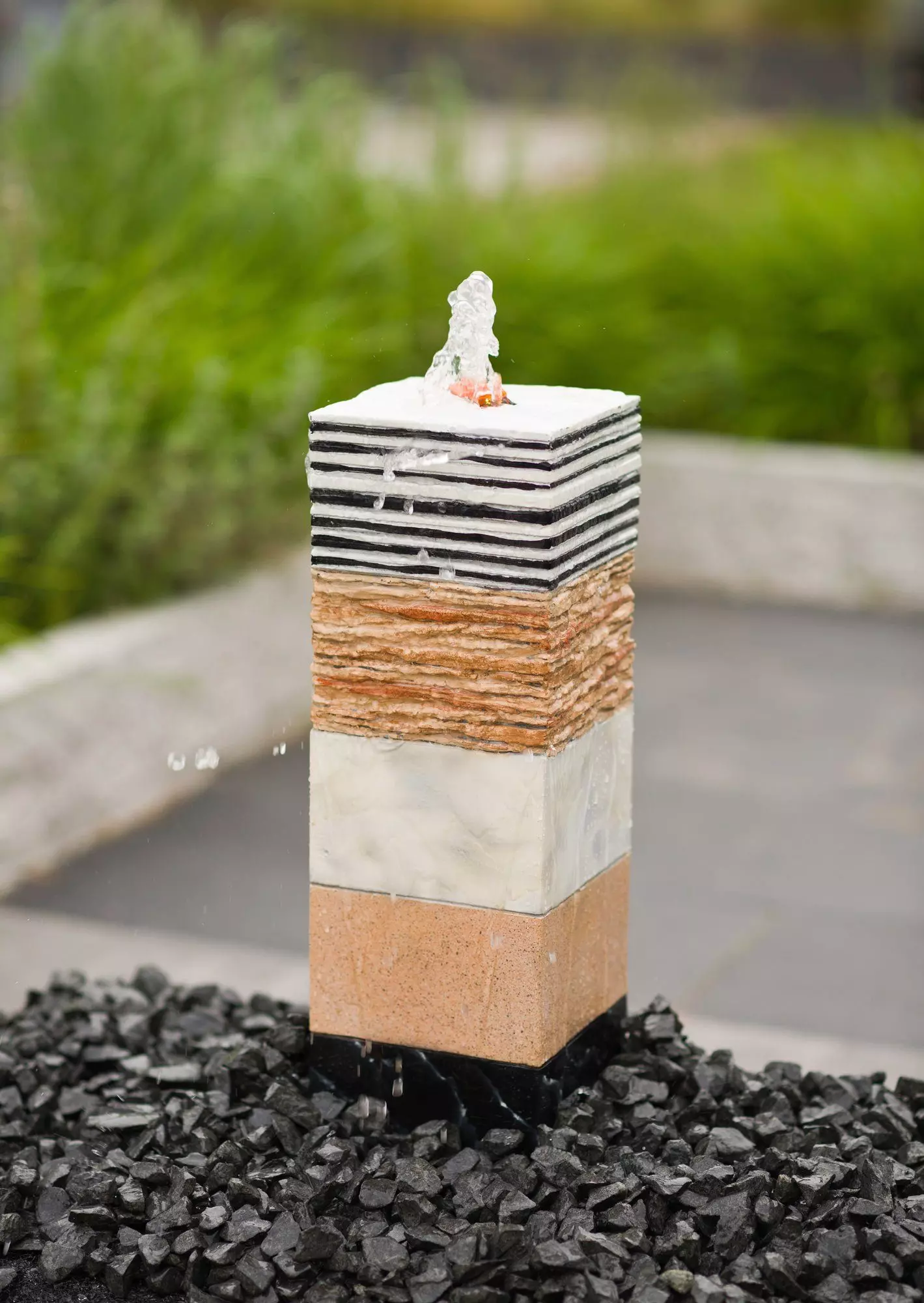 Ubbink Gartenbrunnen TAMPA II, 16 cm Breite, Wasserbecken BxT: 46x40 cm, (Komplett-Set), inkl. LED-Beleuchtung
