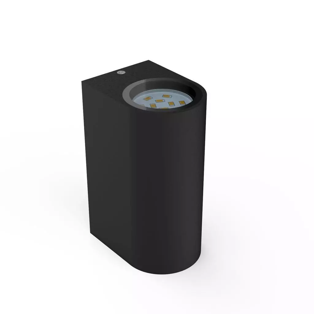 B.K.Licht Wandleuchte LED Wandlampe Außen & Innen Wandspot 15x9cm schwarz IP44 - BKL1140, LED wechselbar, Warmweiß, 3000K Badleuchte Hauswand Up Down 2x GU10 5W 400lm Terrasse Badezimmer