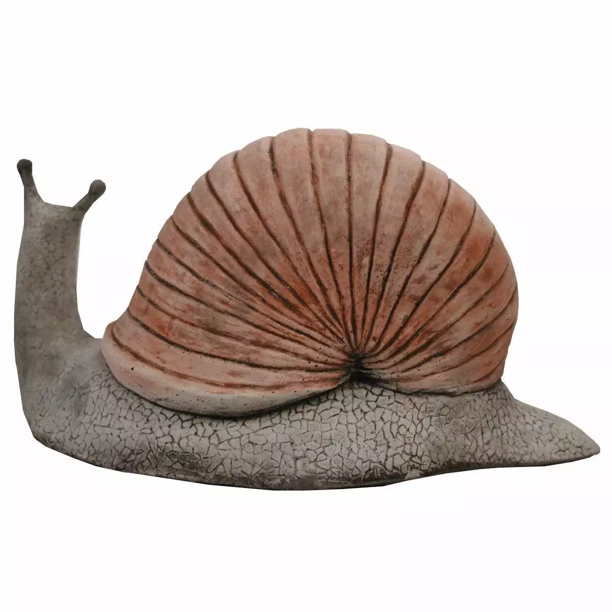 440s Gartenfigur 440s 2-farbige Schnecke Antiksteinguss H ca. 21 cm grau-terracotta, (Stück)
