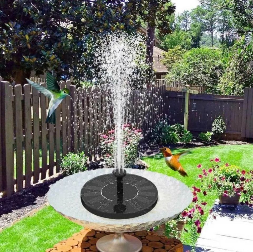 Ciskotu Gartenbrunnen Solar Springbrunnen, 1.4W Solar Teichpumpe mit 4 Effekte Gartenbrunnen