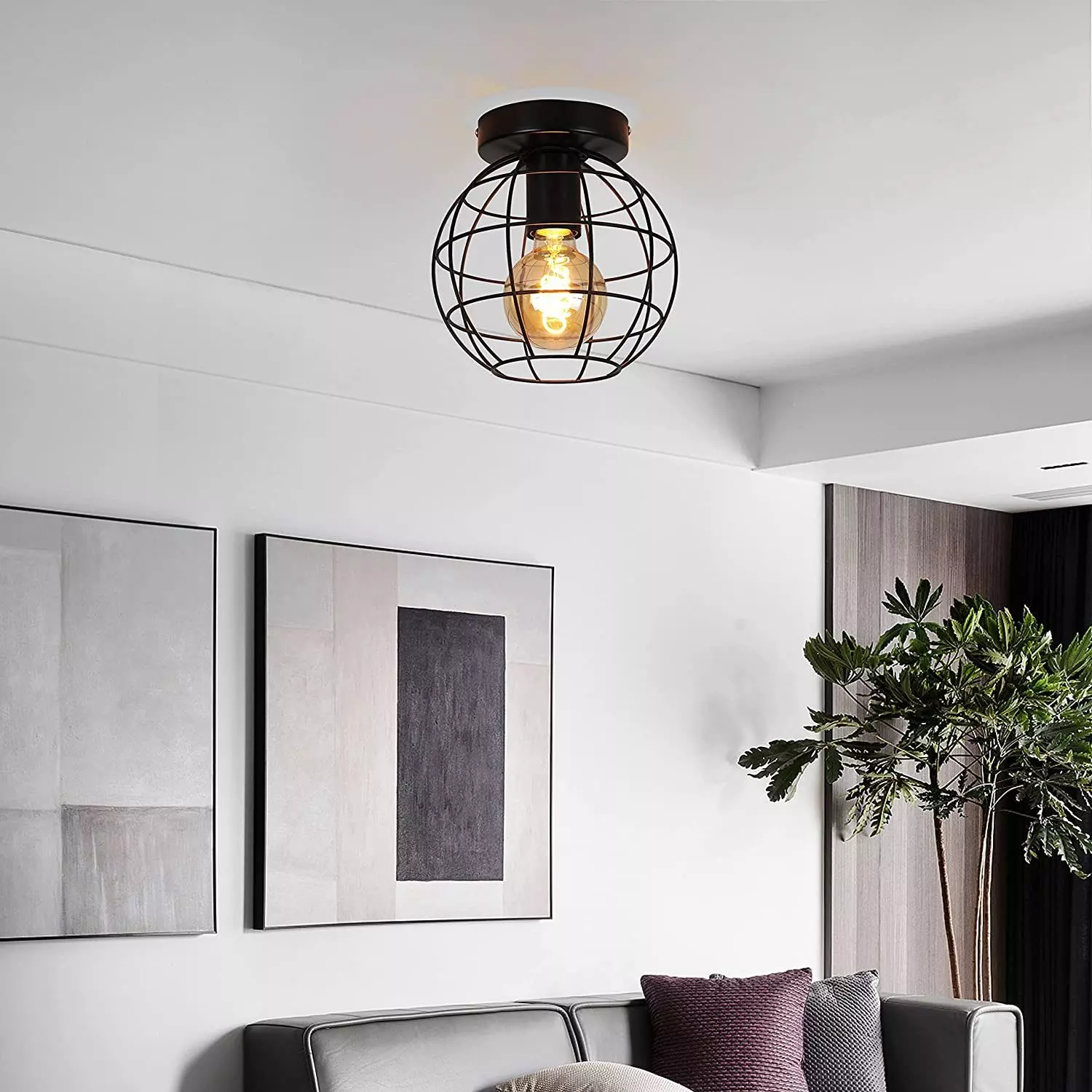 ZMH Deckenleuchte Deckenleuchte vintage Deckenlampe flur, LED wechselbar, Deckenlampe