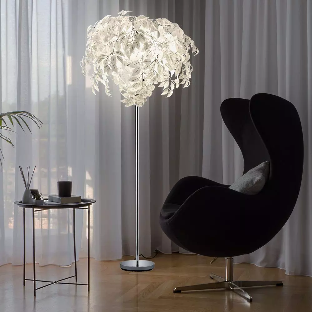etc-shop LED Stehlampe, Leuchtmittel inklusive, Warmweiß, Farbwechsel, Stand Lampe Blätter Steh Leuchte Fernbedienung Beleuchtung mit Set