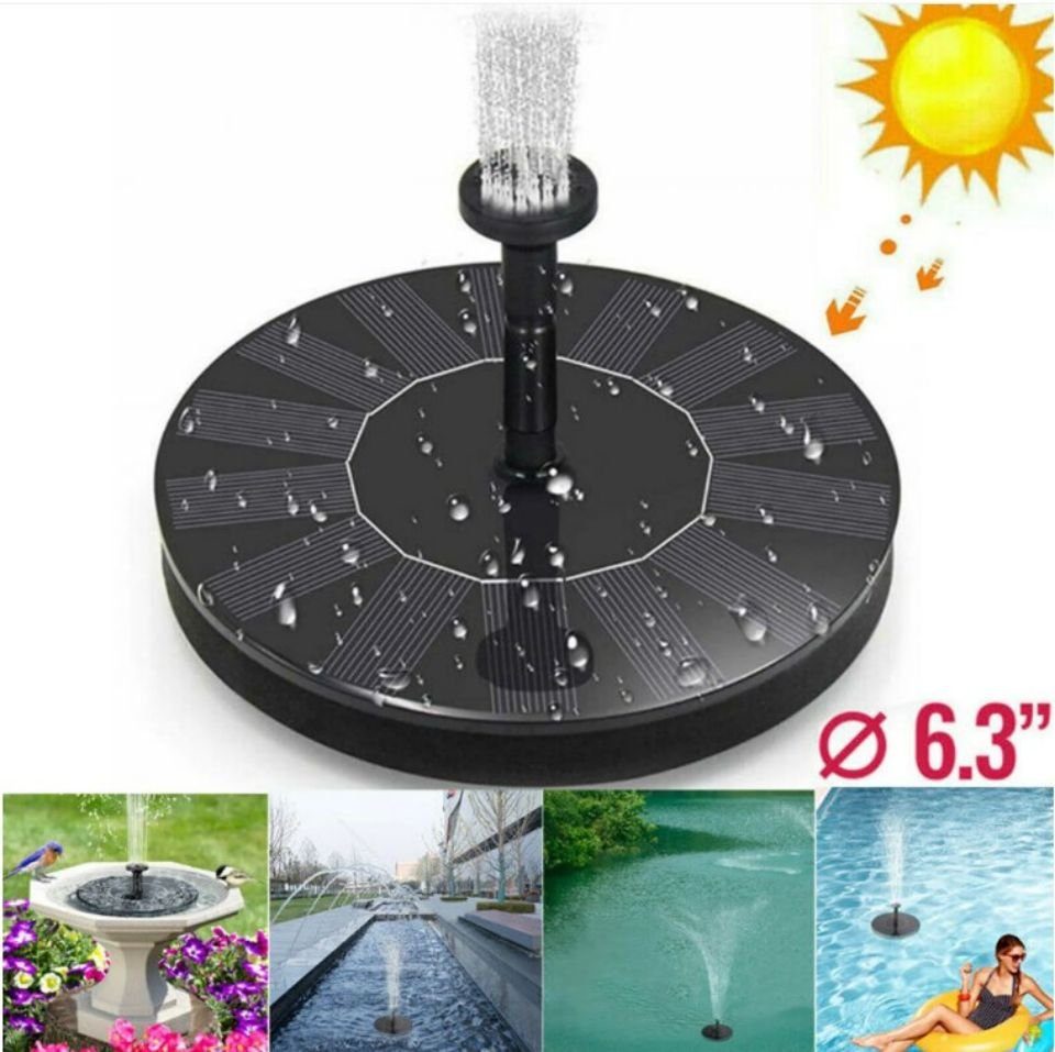 Ciskotu Gartenbrunnen Solar Springbrunnen, 1.4W Solar Teichpumpe mit 4 Effekte Gartenbrunnen