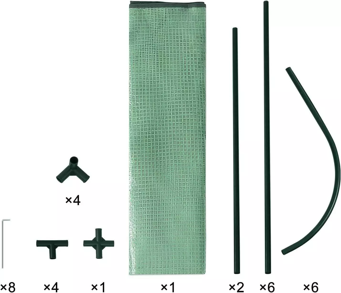 Woltu Gewächshaus, PE halbtransparent 130 g/m² 130x60x50 cm Grün