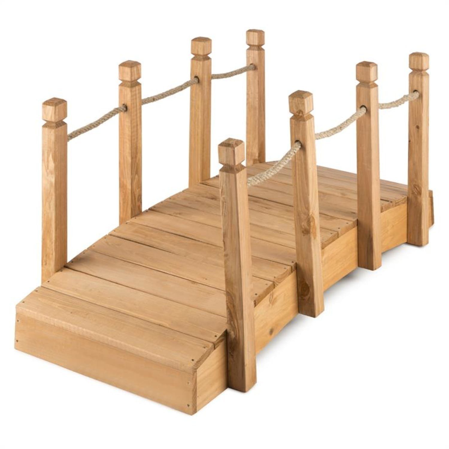 blumfeldt Zierbrücke Rialto Gartenbrücke Zierbrücke 58x58x122cm (BxHxT) Tau Massivholz