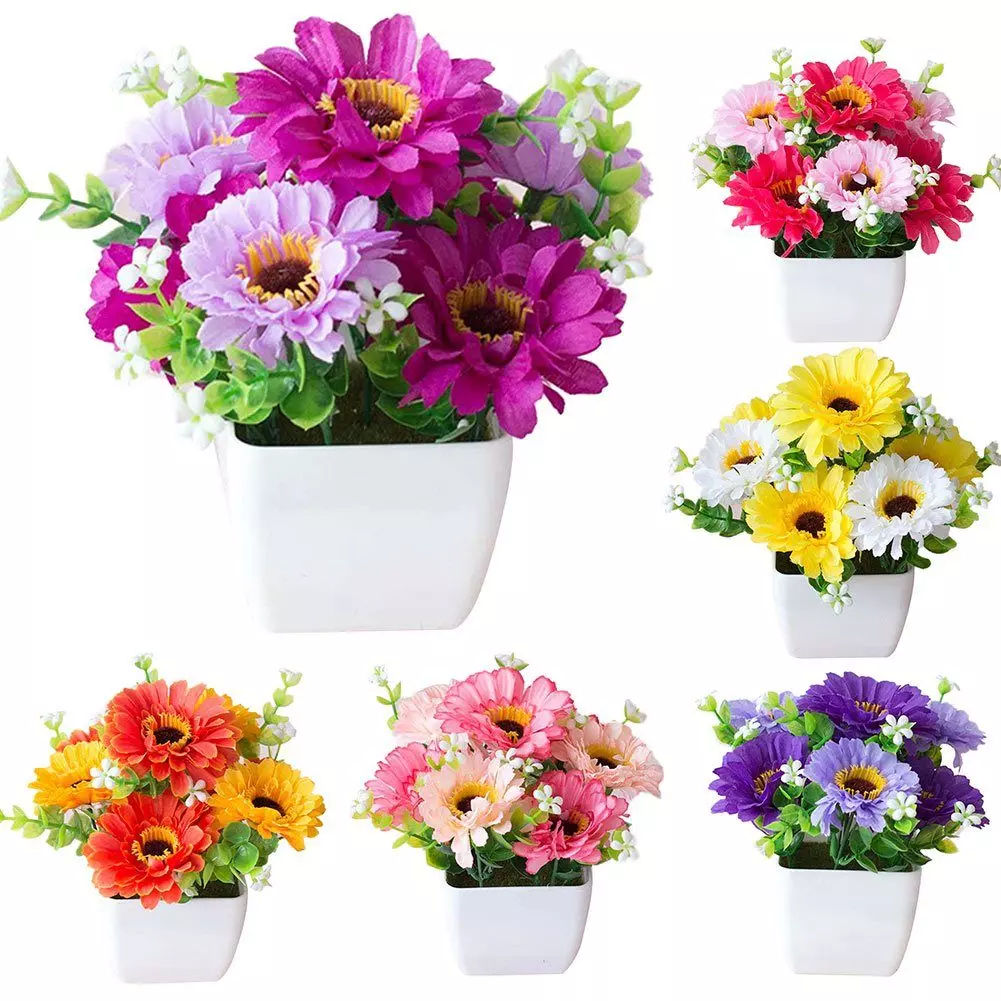 Kunstblume Topf Gefälschte Pflanzen, Künstliche Chrysanthemenblume, Rutaqian
