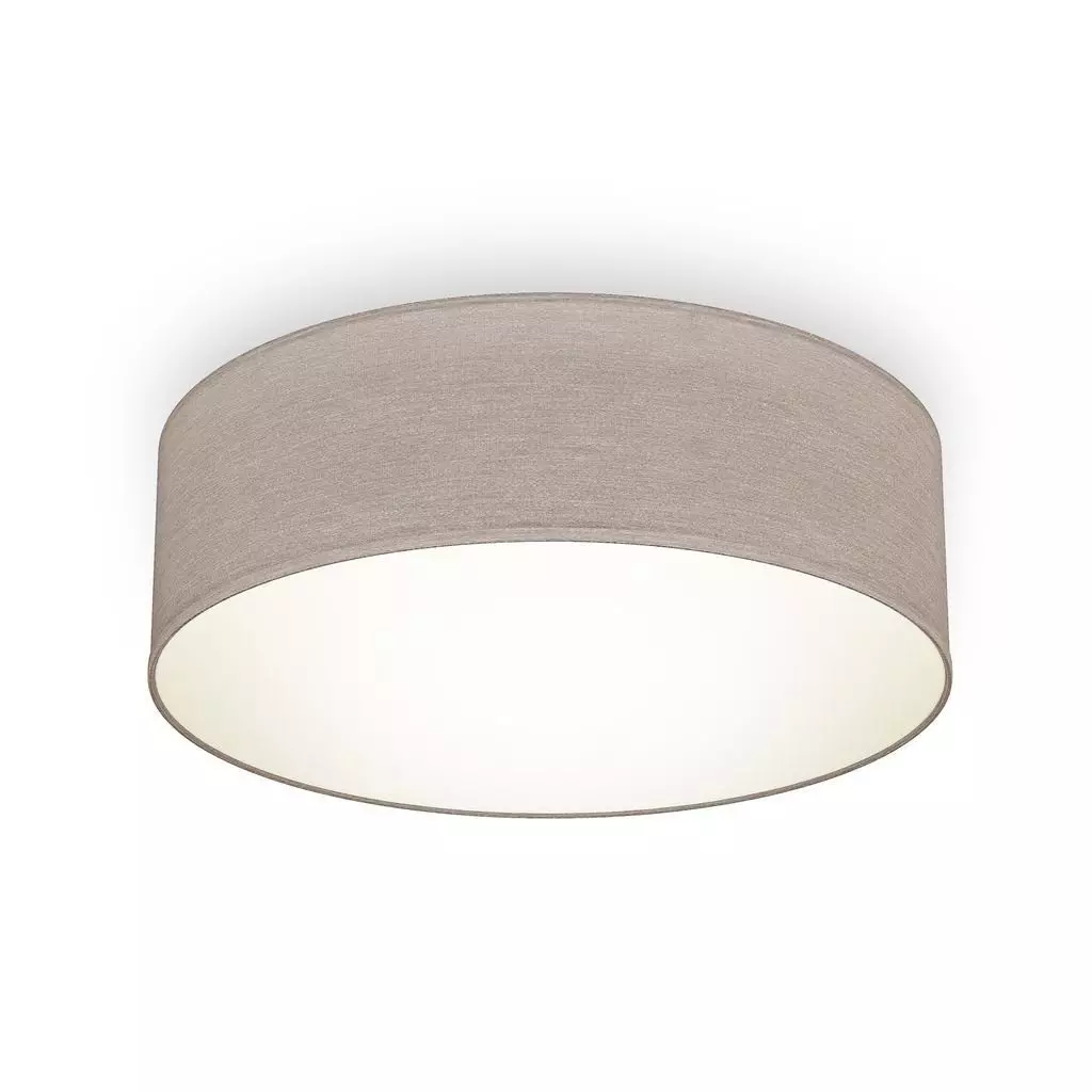 B.K.Licht Deckenleuchte Stoff-Deckenlampe 1 Flammig Wohnzimmer Schlafzimmer - BKL1217, ohne Leuchtmittel, Stoff-Lampenschirm Fassung E27 Durchmesser 30cm Farbe Taupe