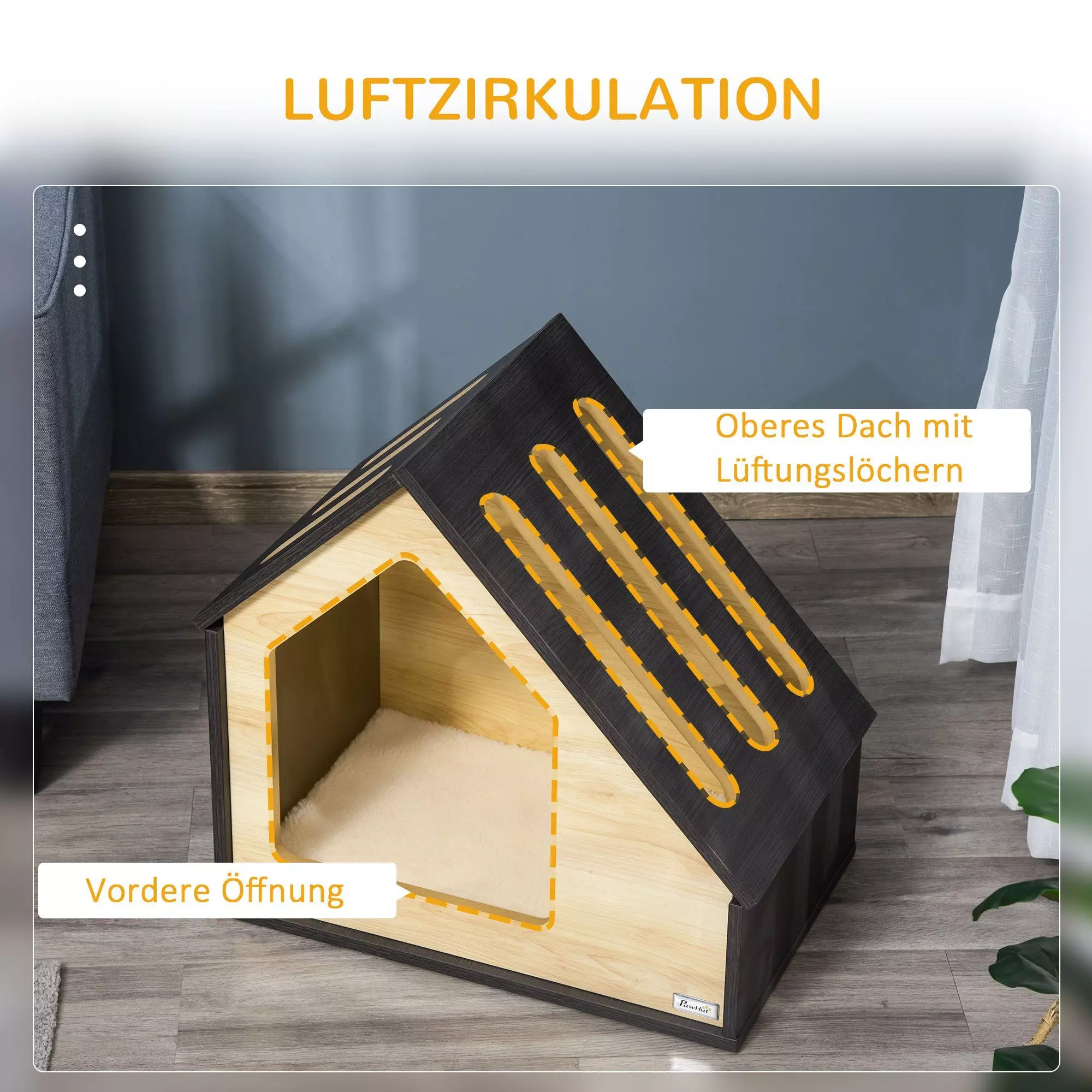 PawHut Hundehütte Hundehütte, BxTxH: 60x40x59,2 cm