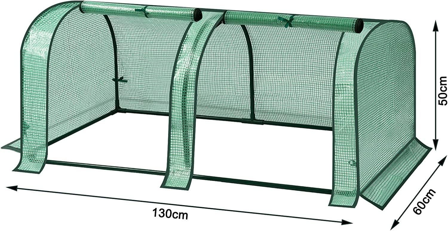 Woltu Gewächshaus, PE halbtransparent 130 g/m² 130x60x50 cm Grün