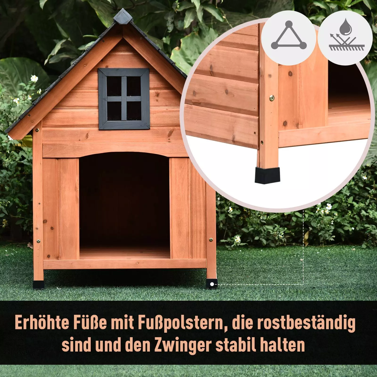 PawHut Hundehütte Hundehütte im Kabinenstil