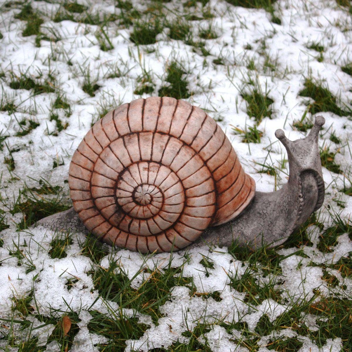 440s Gartenfigur 440s 2-farbige Schnecke Antiksteinguss H ca. 21 cm grau-terracotta, (Stück)