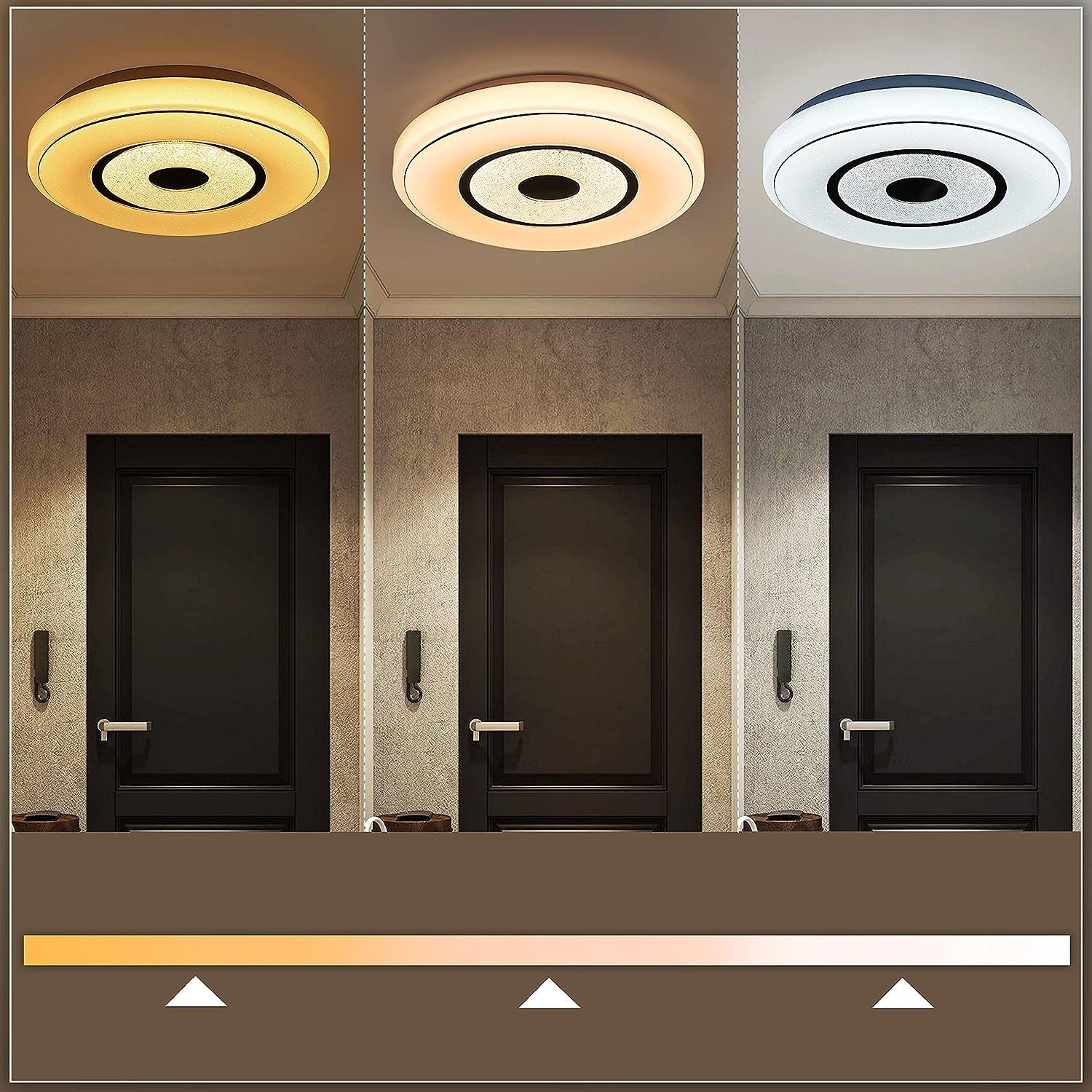 ZMH LED Deckenleuchte Dimmbar Rund Sternenhimmel für Flur Wohnzimmer Küche, LED fest integriert