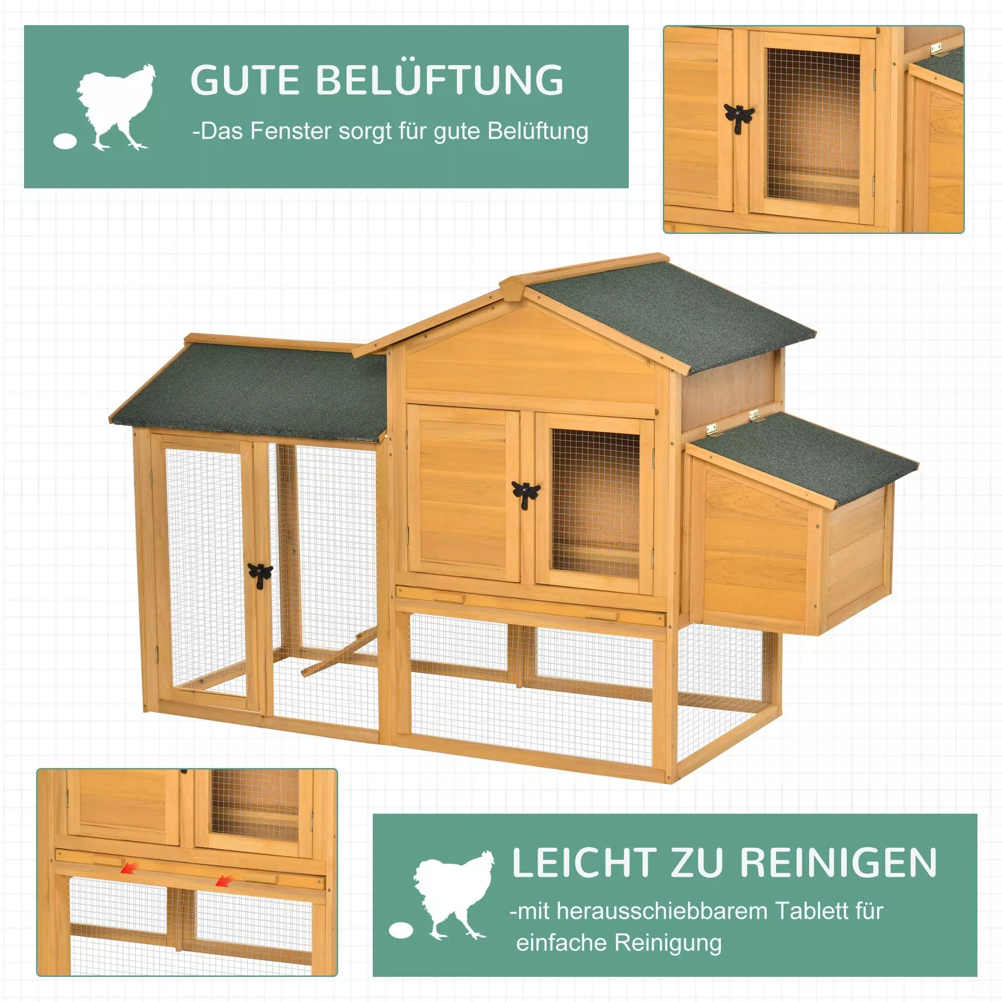 PawHut Hühnerstall Hühnerstall