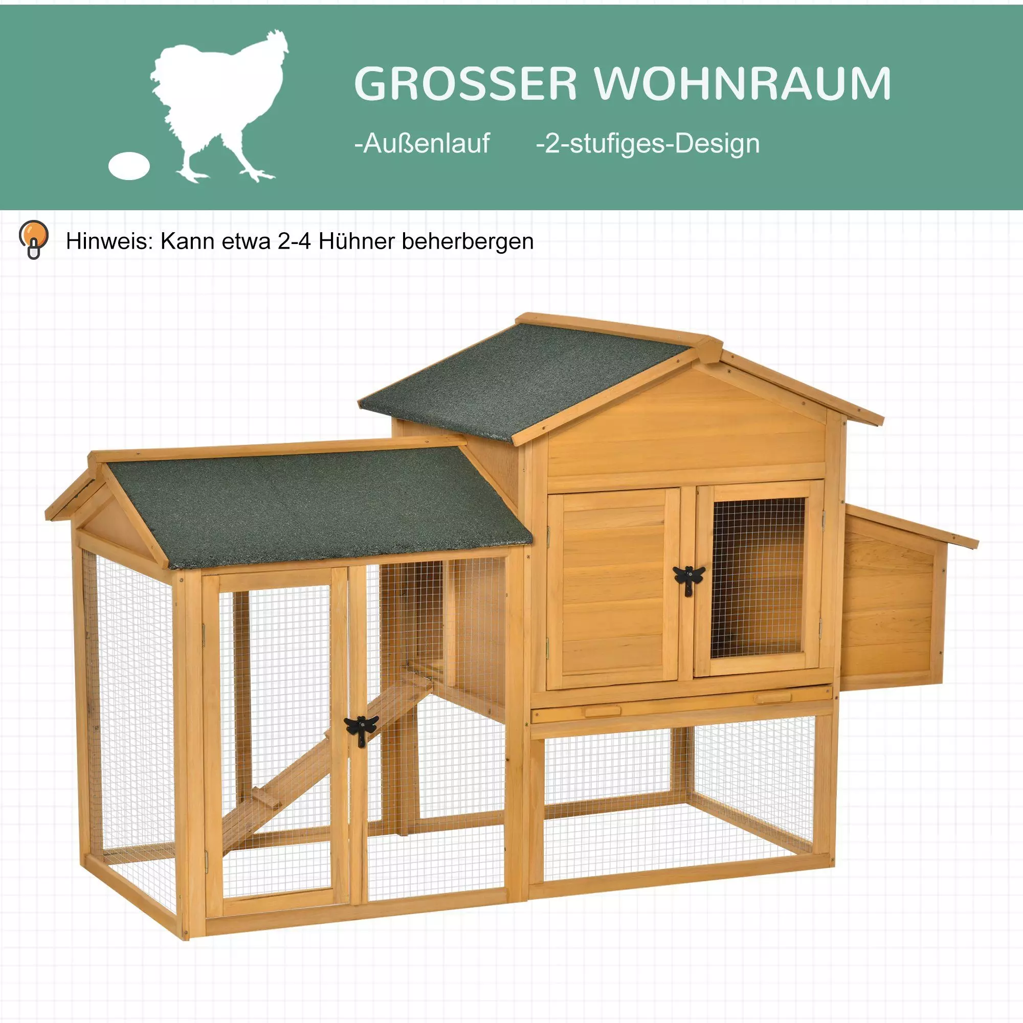 PawHut Hühnerstall Hühnerstall