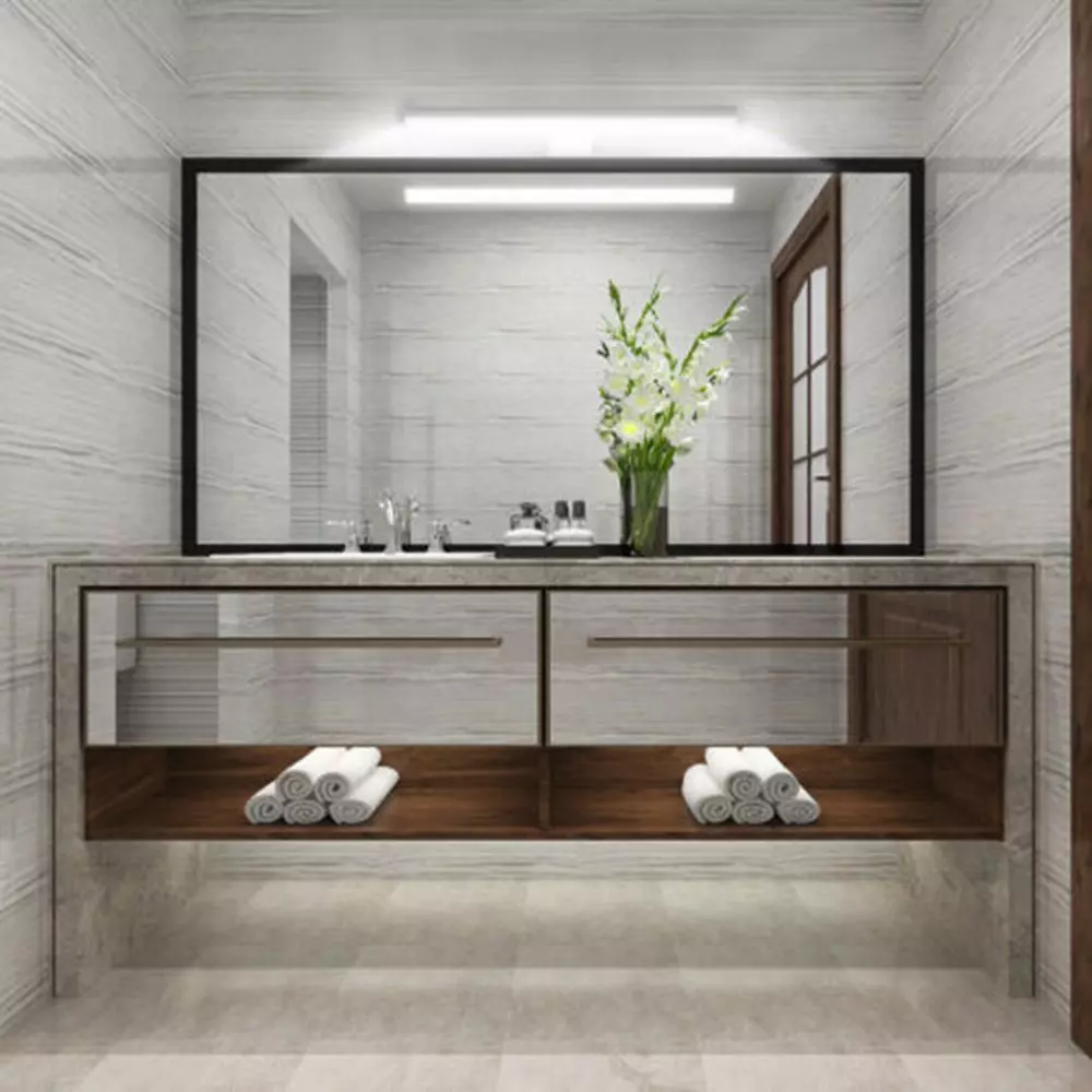 LETGOSPT Wandleuchte LED Spiegelleuchte, 30cm 60cm LED Spiegellampe, LED fest integriert, Kaltweiß, Aufbauleuchte + Klemmleuchte, Aluminium, Schminklicht, Schrank-Beleuchtung 230V 650 IP44