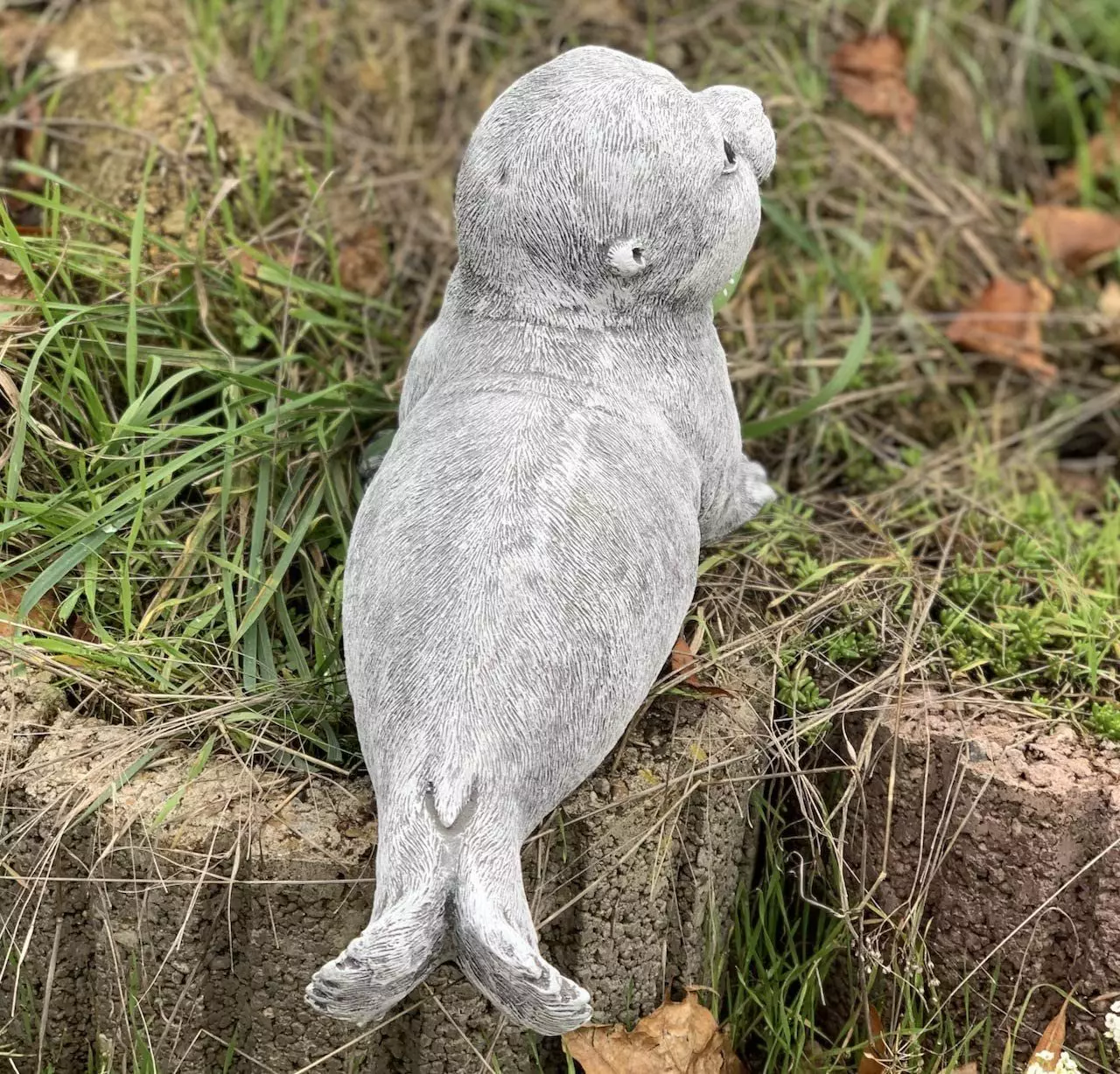 Stone and Style Gartenfigur Steinfigur Robbe gross