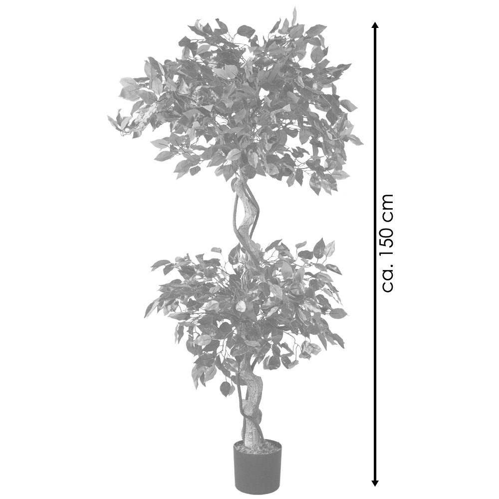 Kunstpflanze Ficus Kunstpflanze Künstliche Pflanze 150 cm Decovego, Decovego