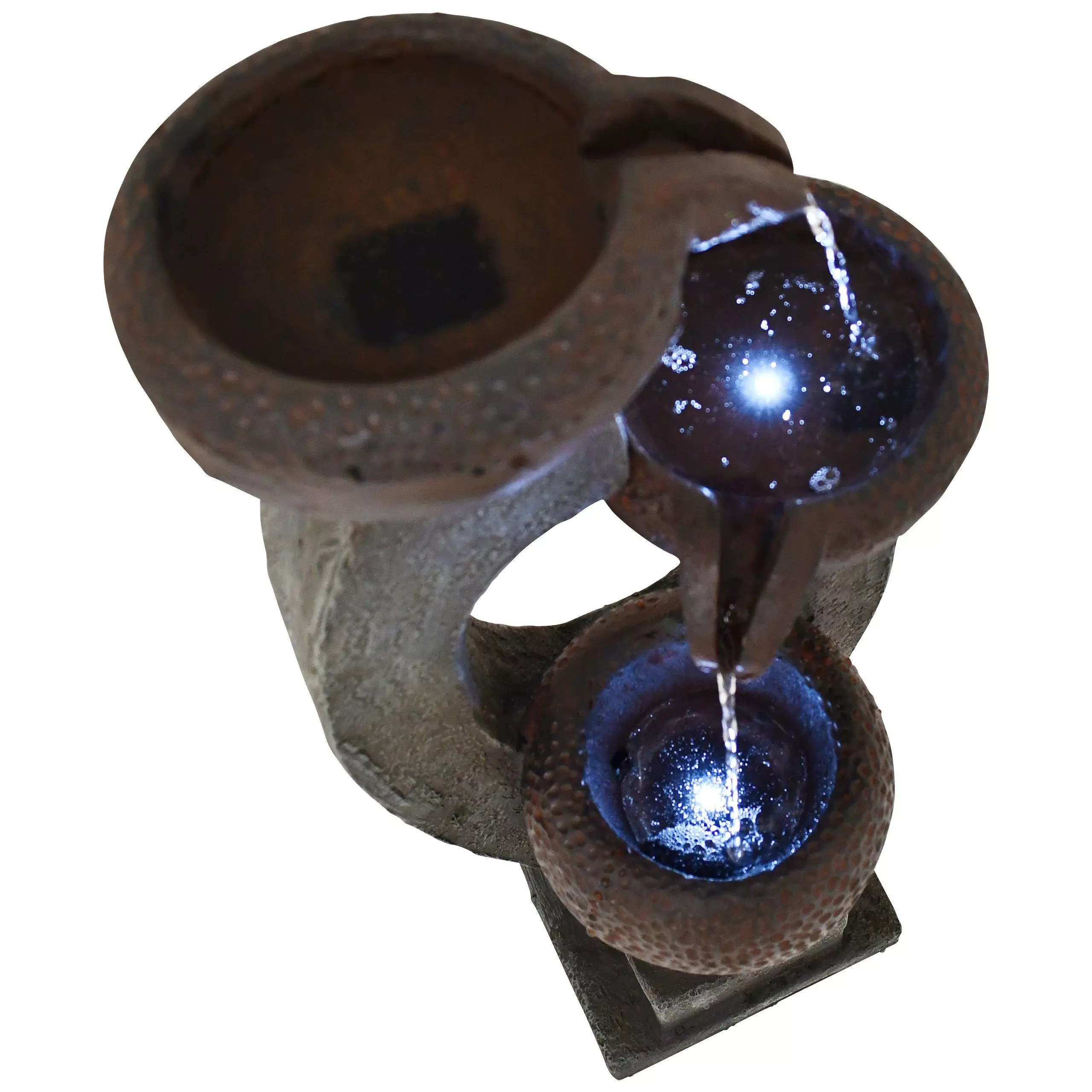 MACO-Möbel Vertriebs GmbH Gartenbrunnen SEMATAN Medium, 62,5 cm hoch, 22 cm breit, LED-Licht kaltweiß, Wasserspiel sehr leise & dezent