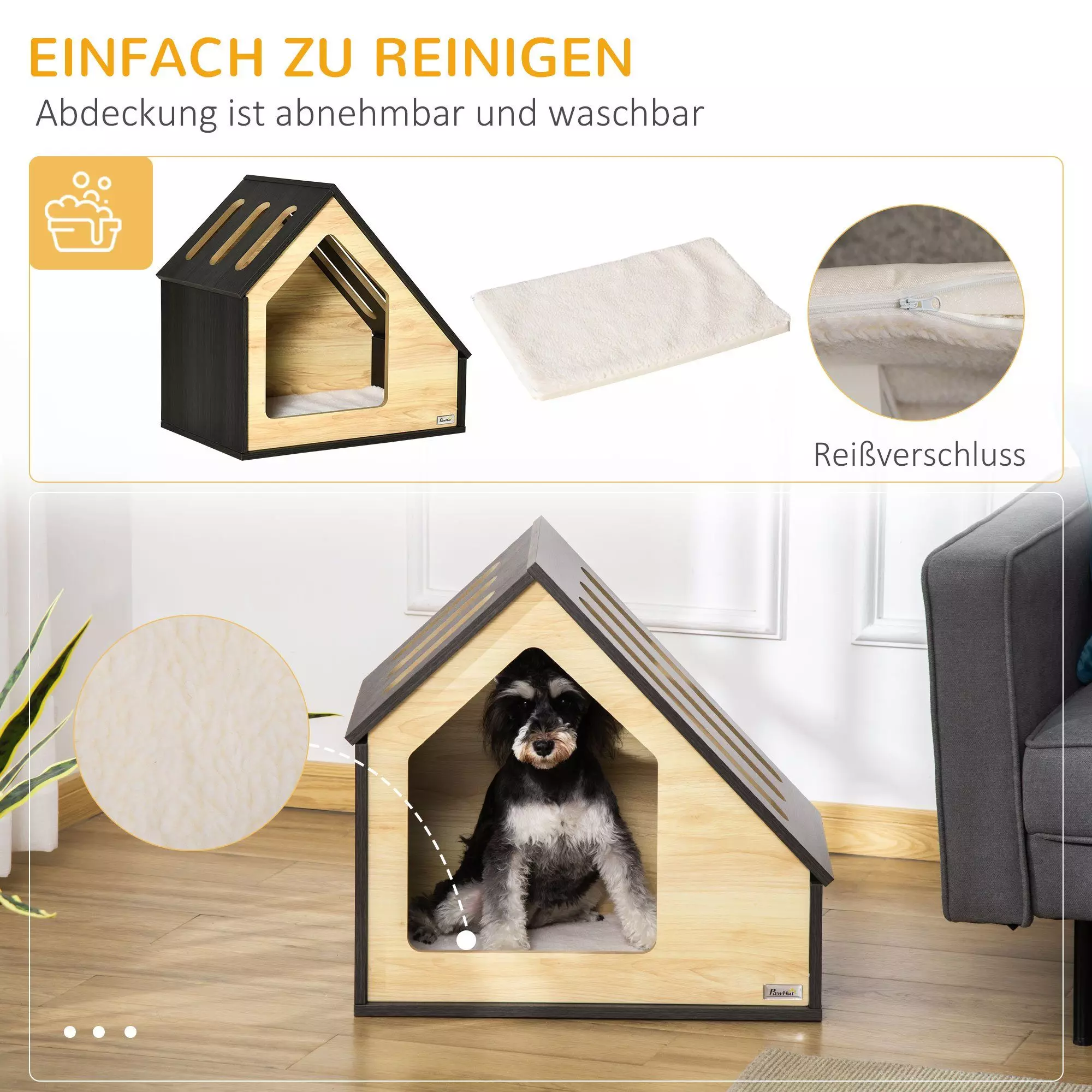 PawHut Hundehütte Hundehütte, BxTxH: 60x40x59,2 cm