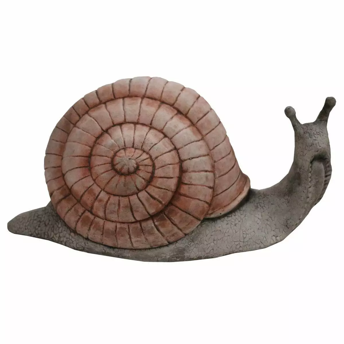 440s Gartenfigur 440s 2-farbige Schnecke Antiksteinguss H ca. 21 cm grau-terracotta, (Stück)