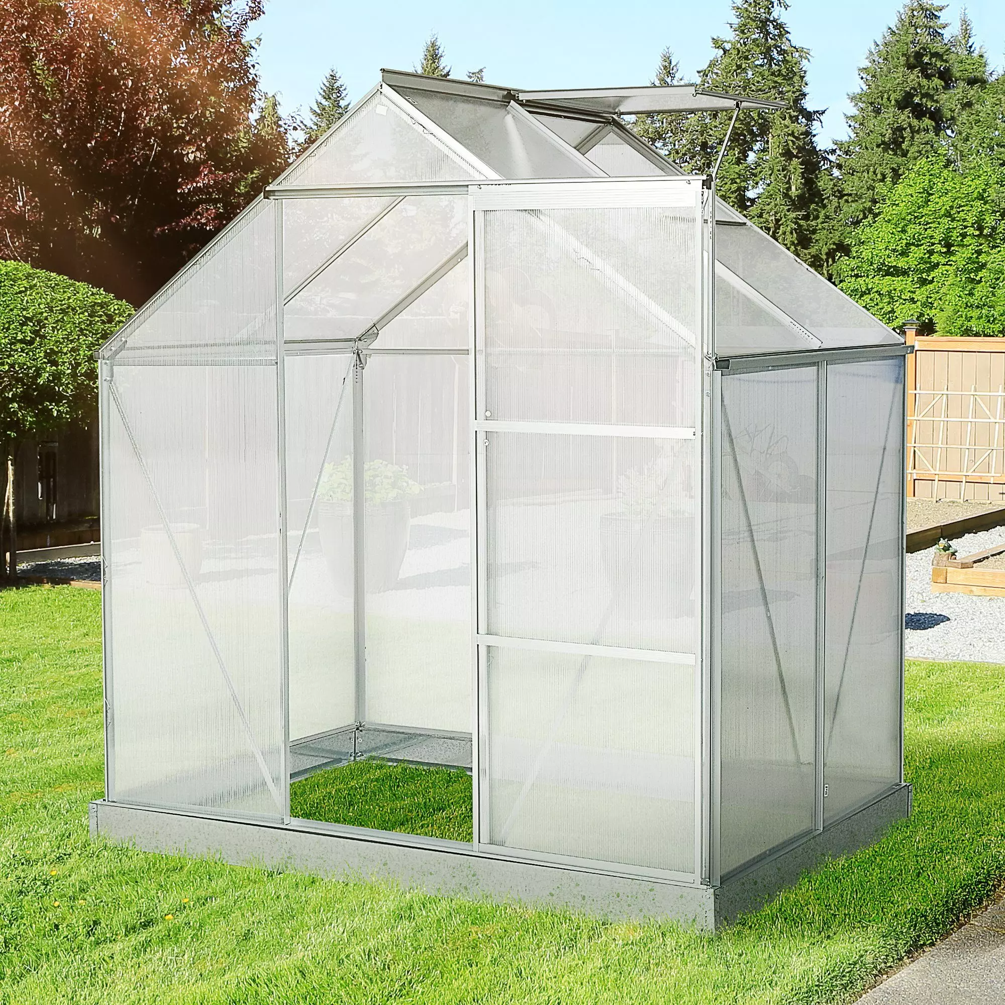 Outsunny Gewächshaus Gewächshaus mit Alu-Gestell