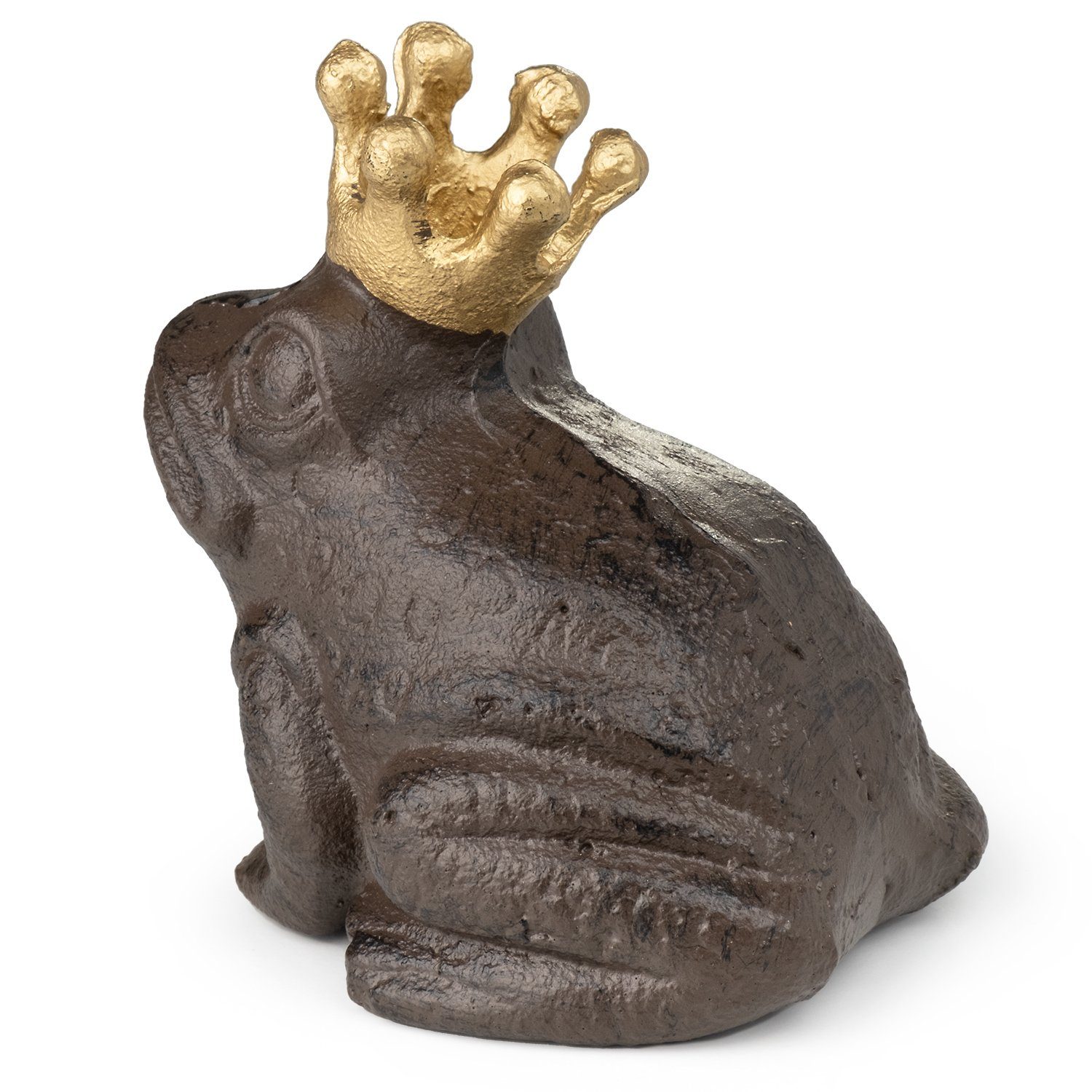 Moritz Dekofigur Froschkönig Figur, Gußeisen Garten Dekoration Gartenfigur Frosch Figur Teich Deko
