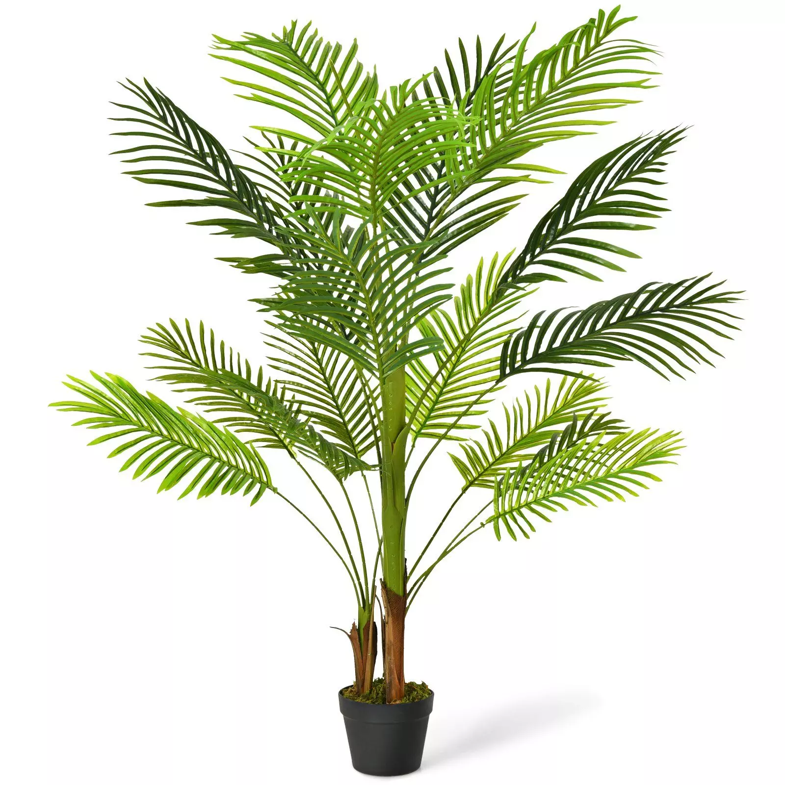 Kunstbaum Phoenix Palme, COSTWAY, Höhe 130 cm, mit Kunststoff-Topf