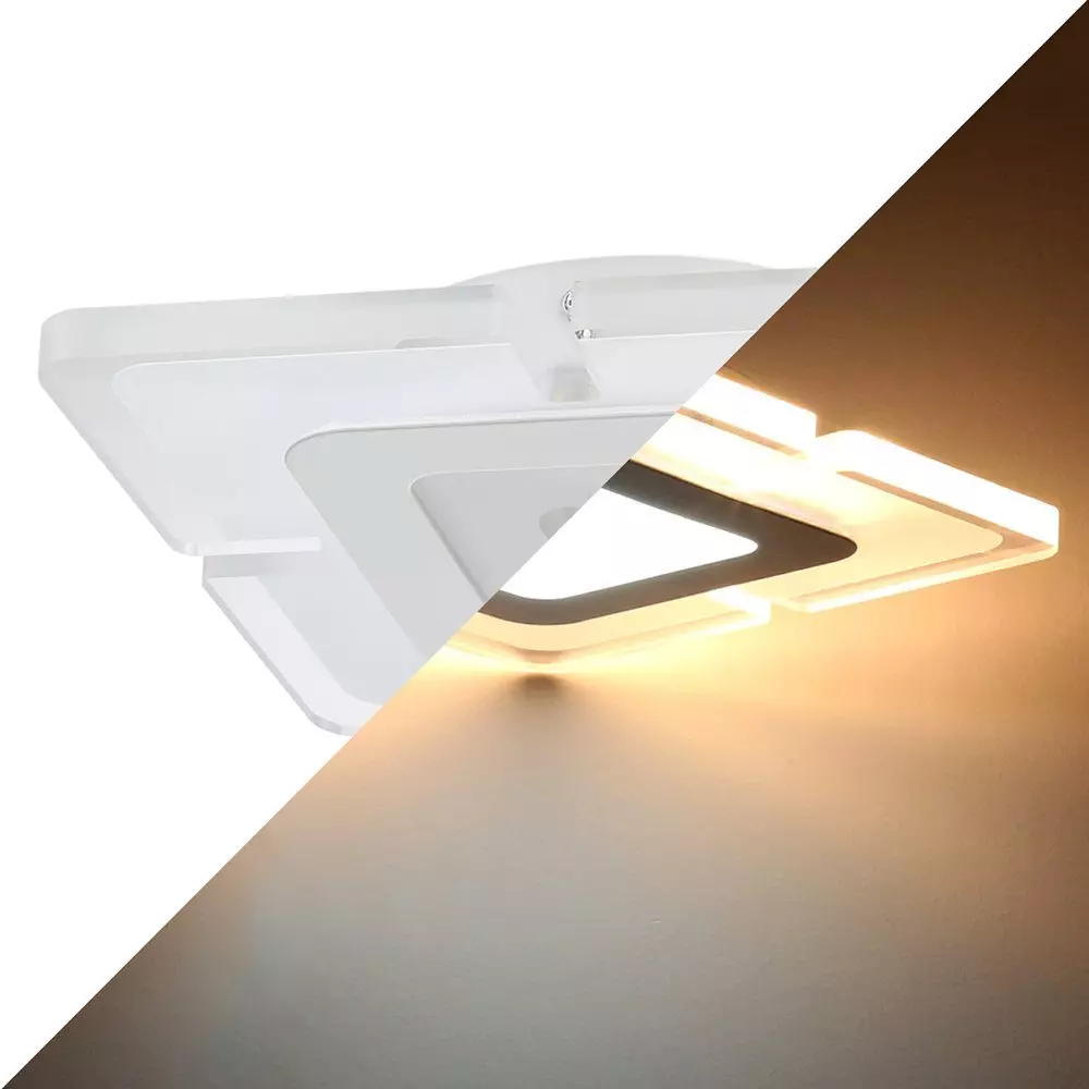 iscooter Deckenleuchte LED Deckenleuchte, Wohnzimmer Schlafzimmer moderne Acryl Deckenlampe, LED fest integriert, Tageslichtweiß, Ultraslim Deckenleuchte, 20x20 cm, 2500K-5500K, ultraflach Wohnzimmer Panel Deckenleuchte, Silber Flurlampe