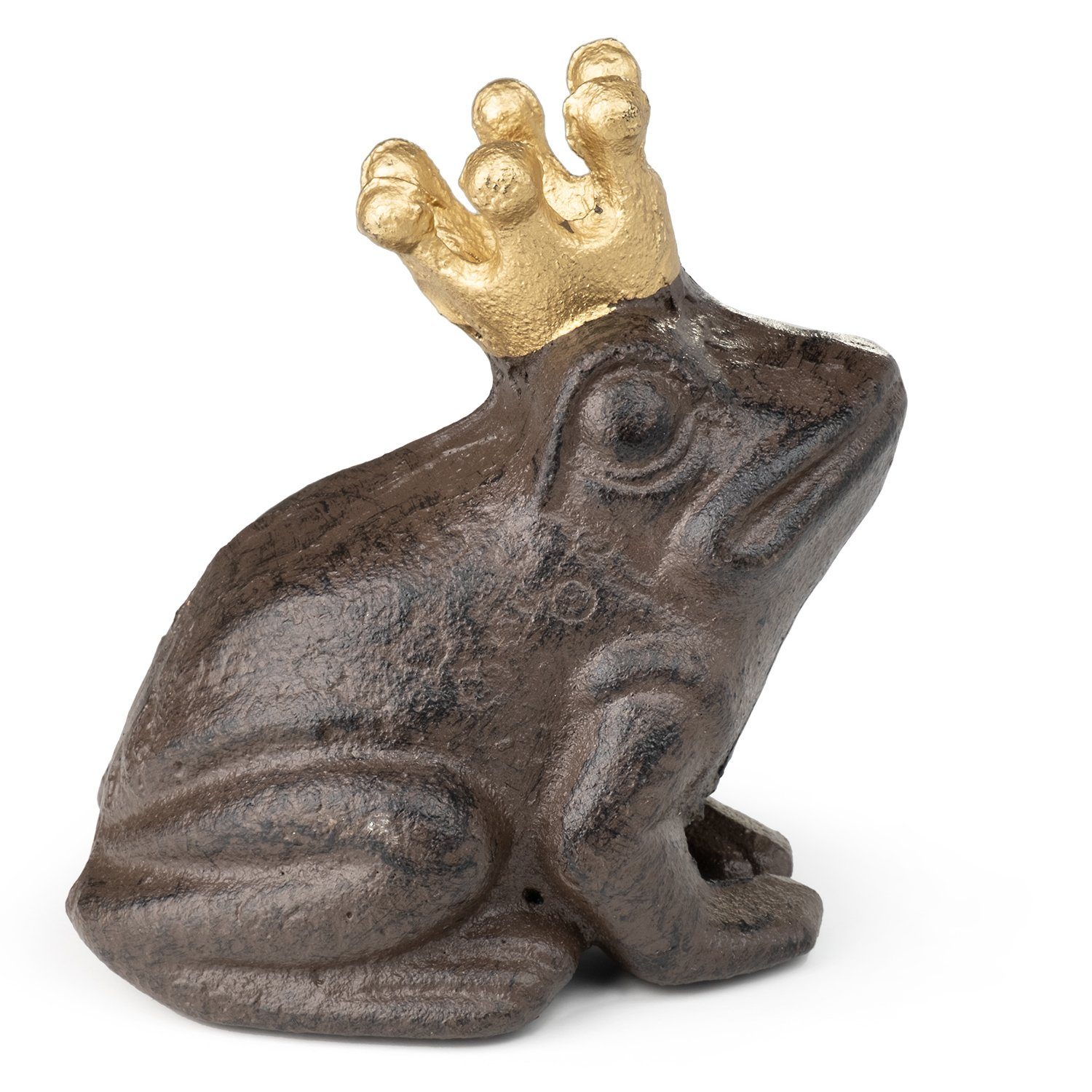 Moritz Dekofigur Froschkönig Figur, Gußeisen Garten Dekoration Gartenfigur Frosch Figur Teich Deko