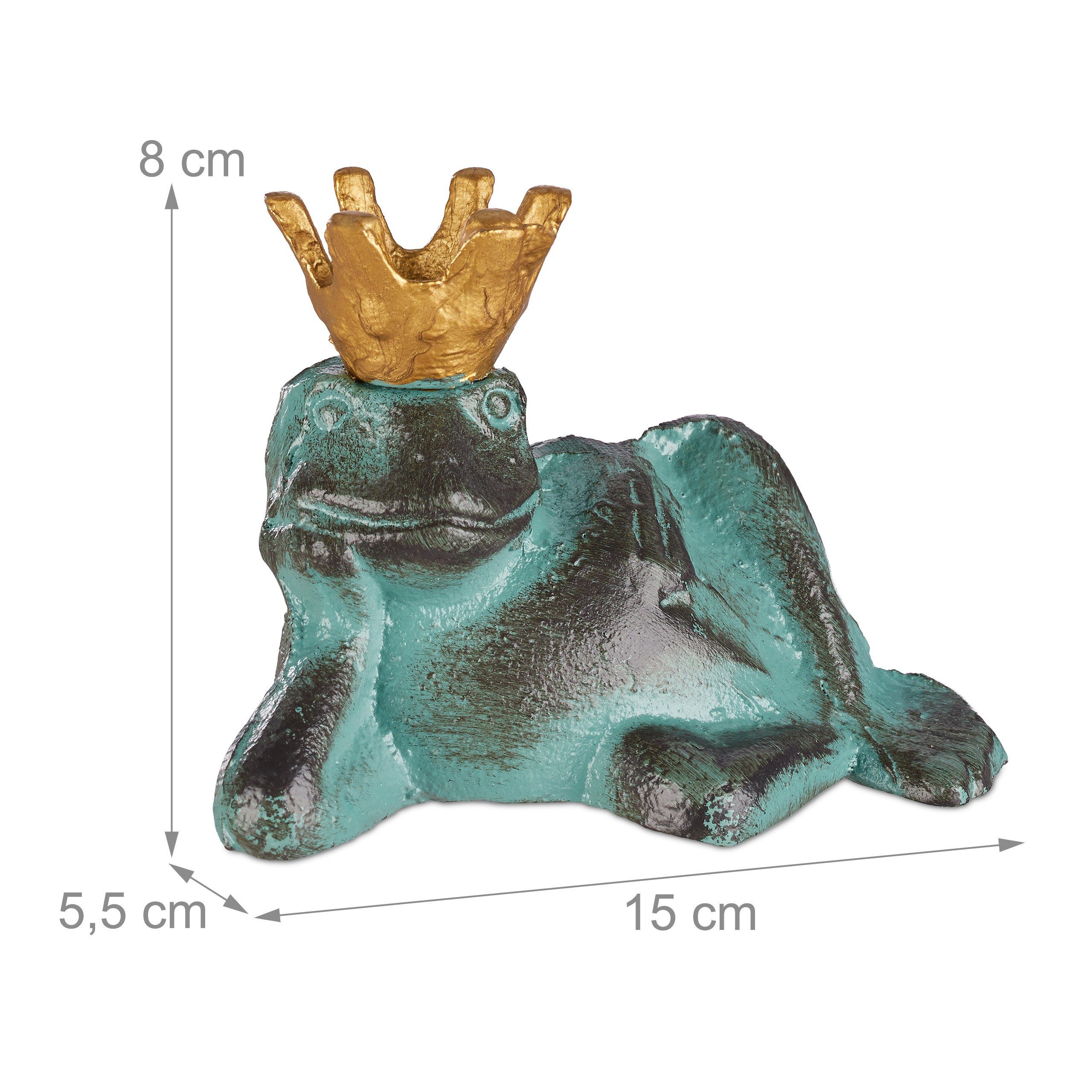 relaxdays Gartenfigur Gartenfigur Froschkönig, M