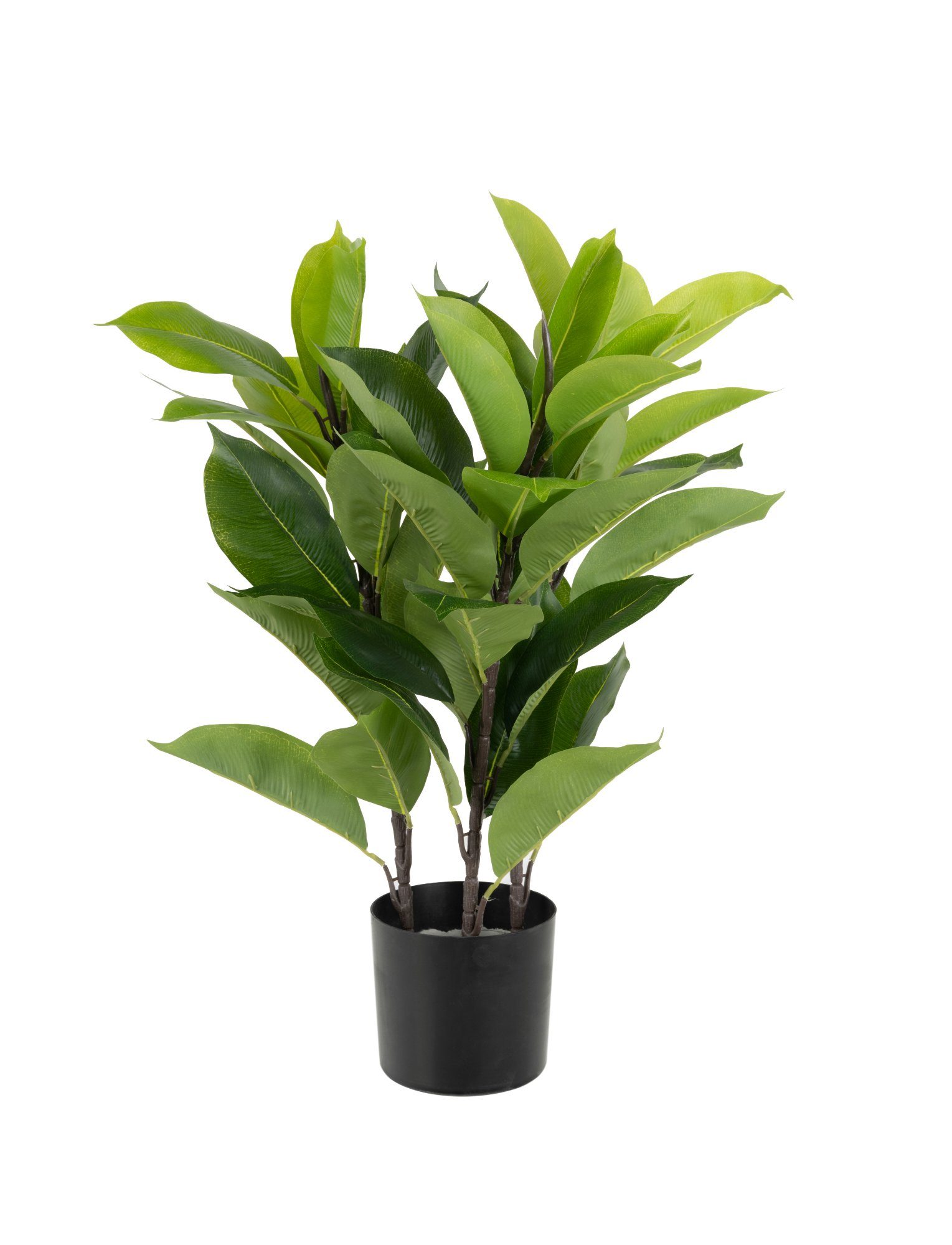 Kunstbaum GB-60 Kunstpflanze - künstlicher Kautschukbaum im Plastiktopf - 60cm hoch 40cm Durchmesser - Dekopflanze aus Plastik - Immergrünes, pflegeleichtes Ficus-Elastica-Imitat Gummibaum, joycraft, Höhe 60 cm