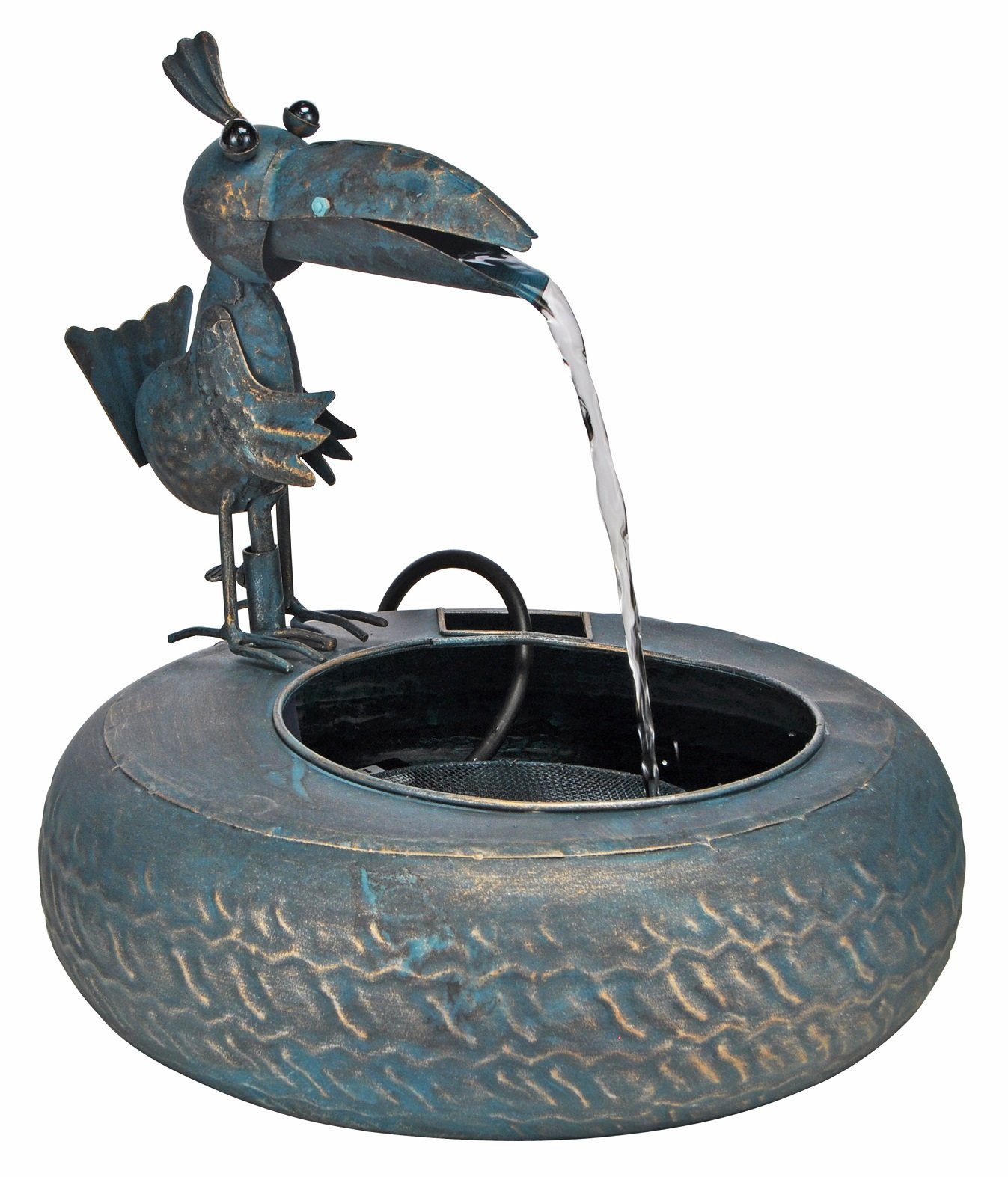 GartenHero Gartenbrunnen Ausgefallener Gartenbrunnen - der Schnabel öffnet und schließt sich