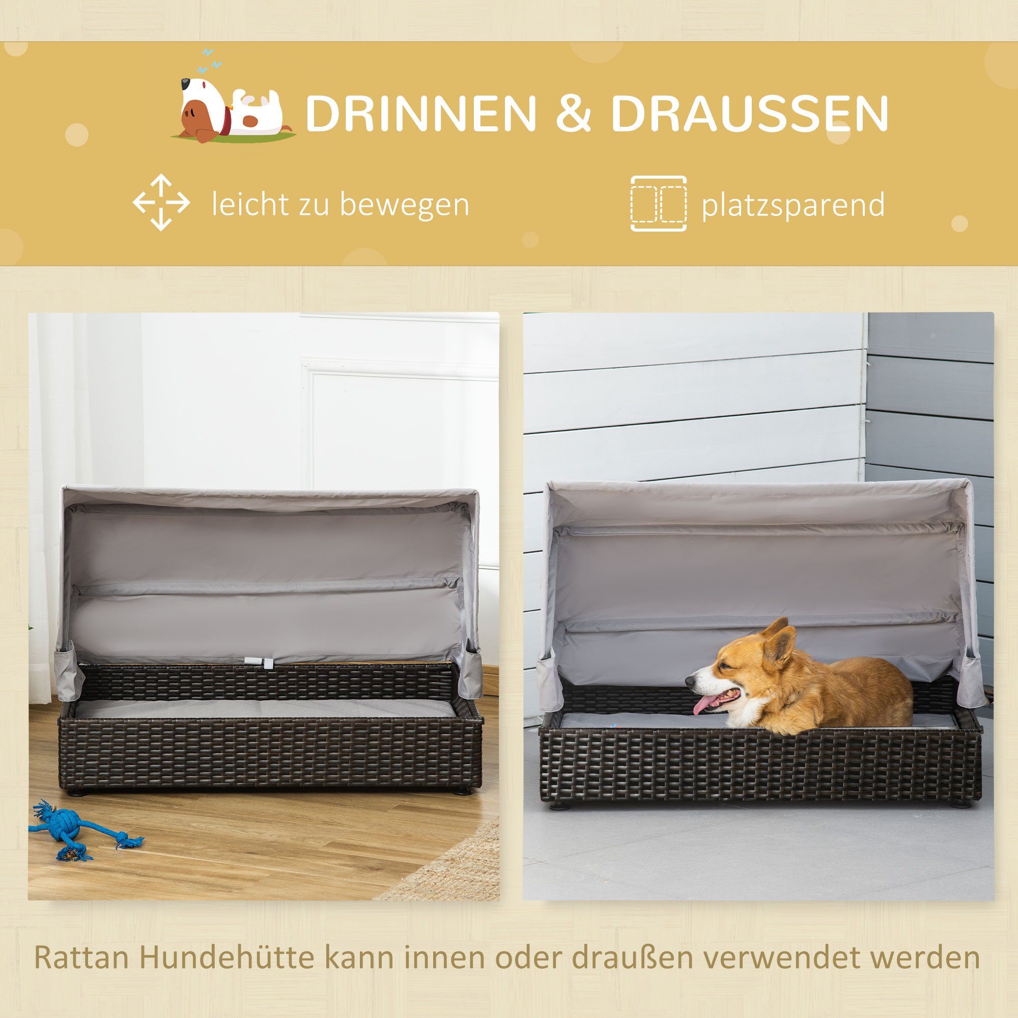 PawHut Hundehütte Hundehütte