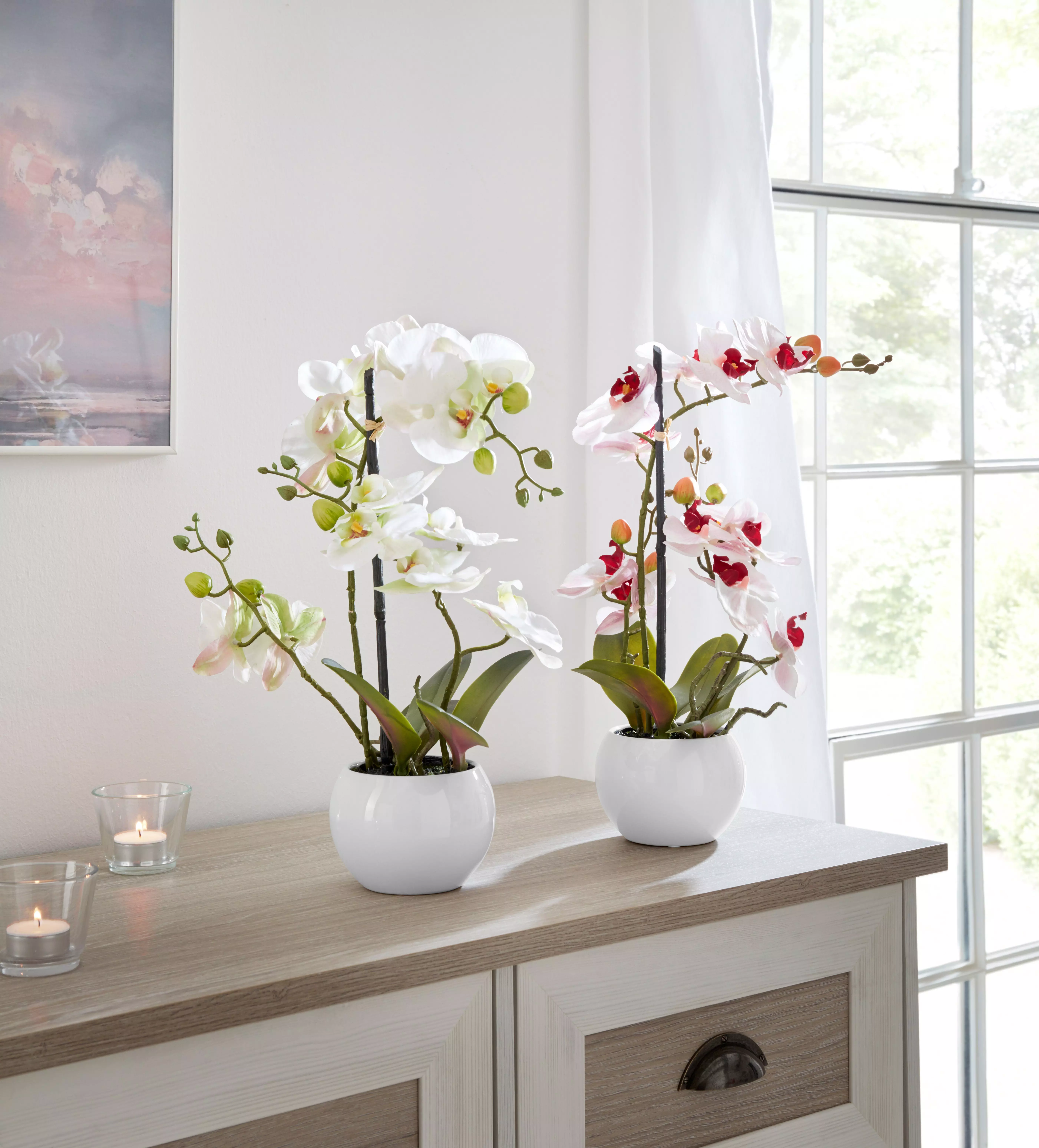 Kunstorchidee Ernestine Orchidee, DELAVITA, Höhe 42 cm, Kunstpflanze, im Topf