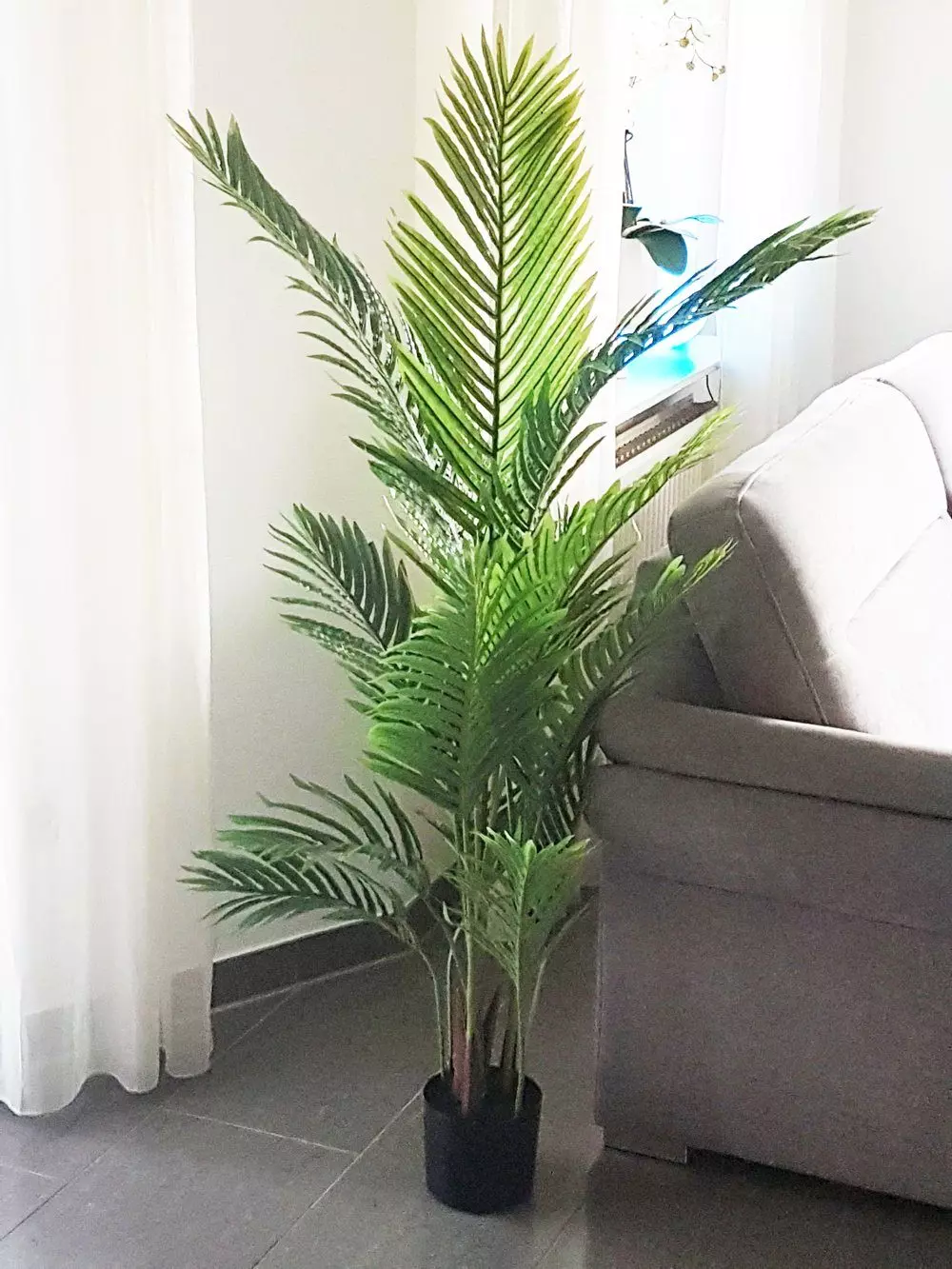 Kunstpalme künstliche Pflanze Palme, Arnusa, Höhe 140 cm, fertig im Topf