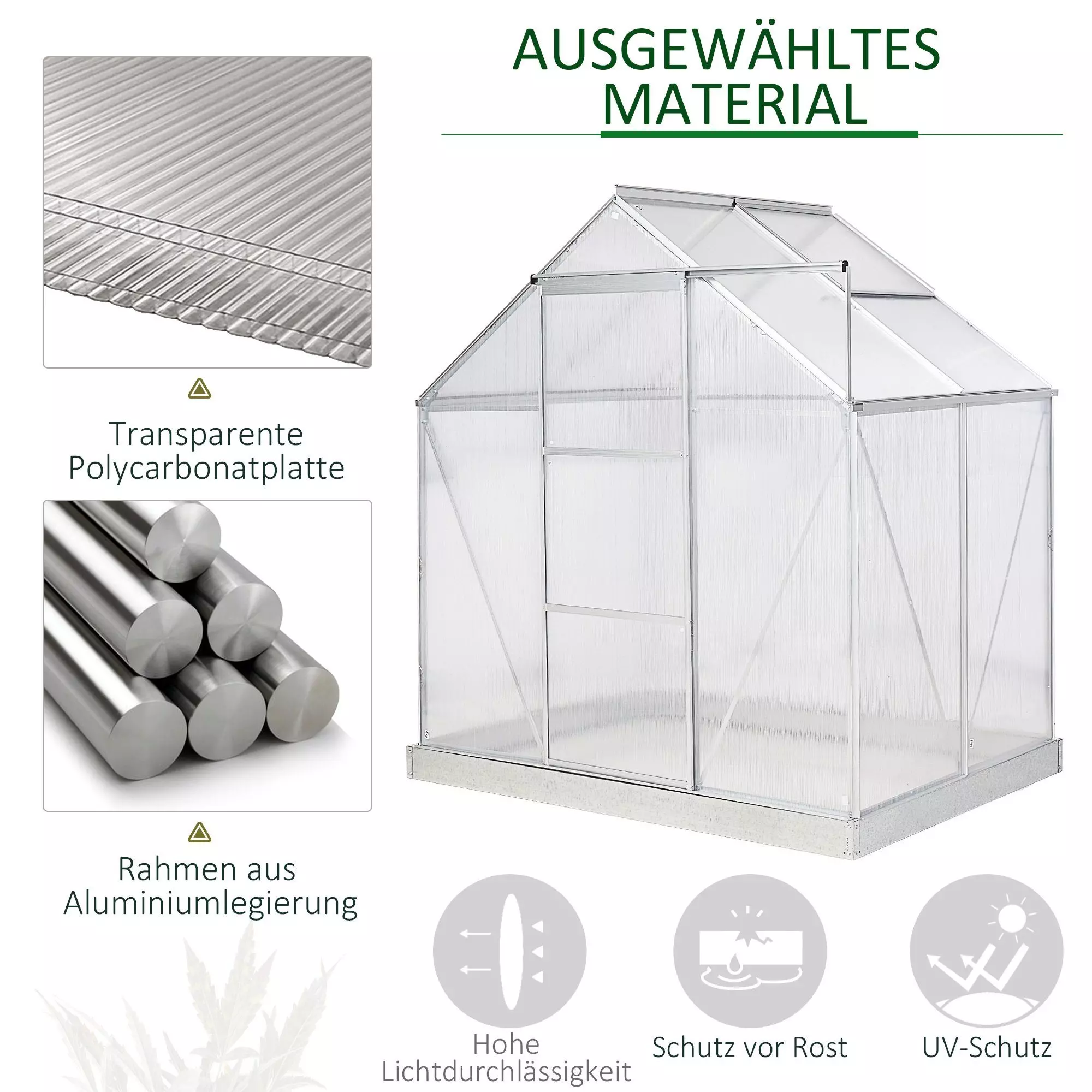 Outsunny Gewächshaus Gewächshaus mit Alu-Gestell
