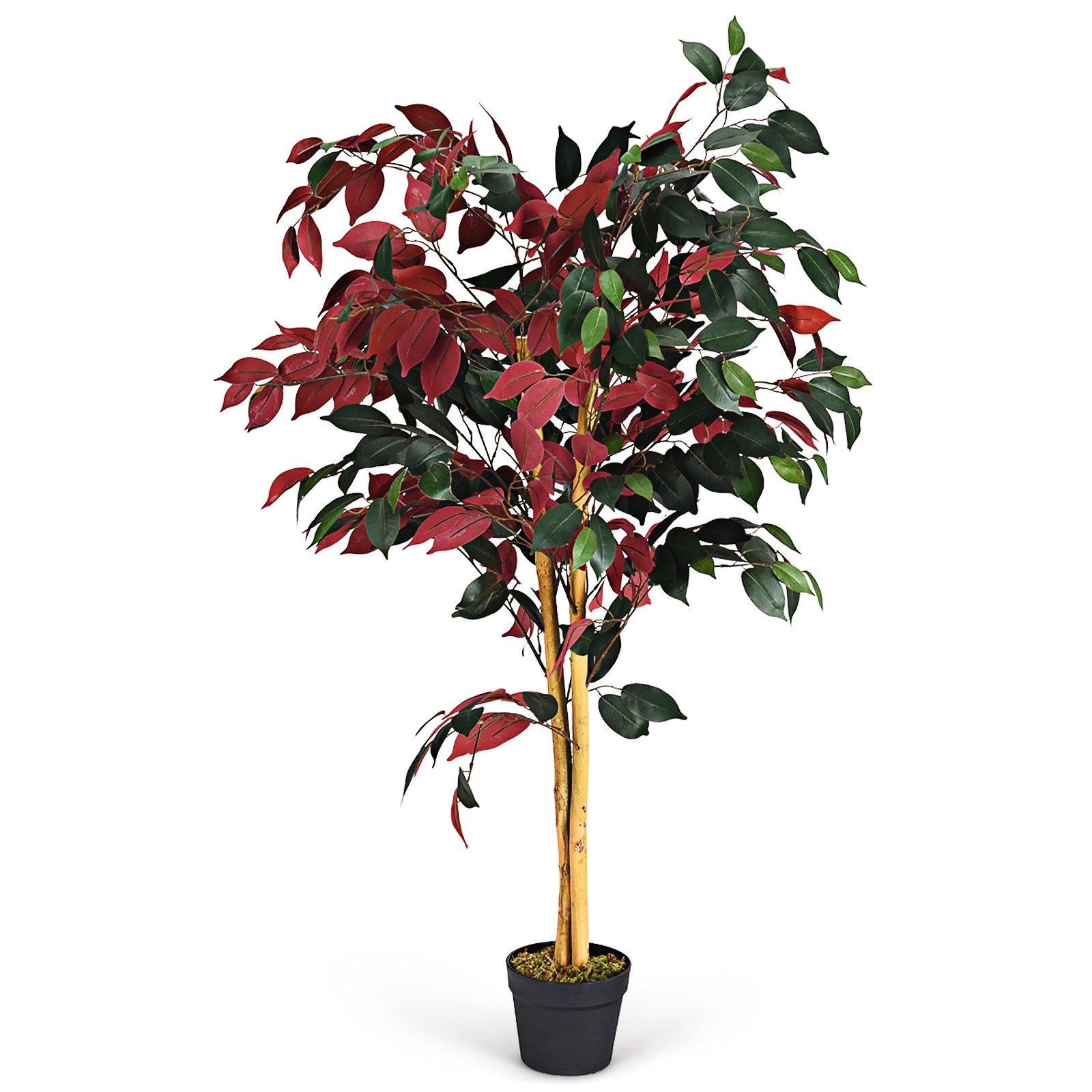 Kunstbaum Kunstpflanze, COSTWAY, 120cm, mit Topf