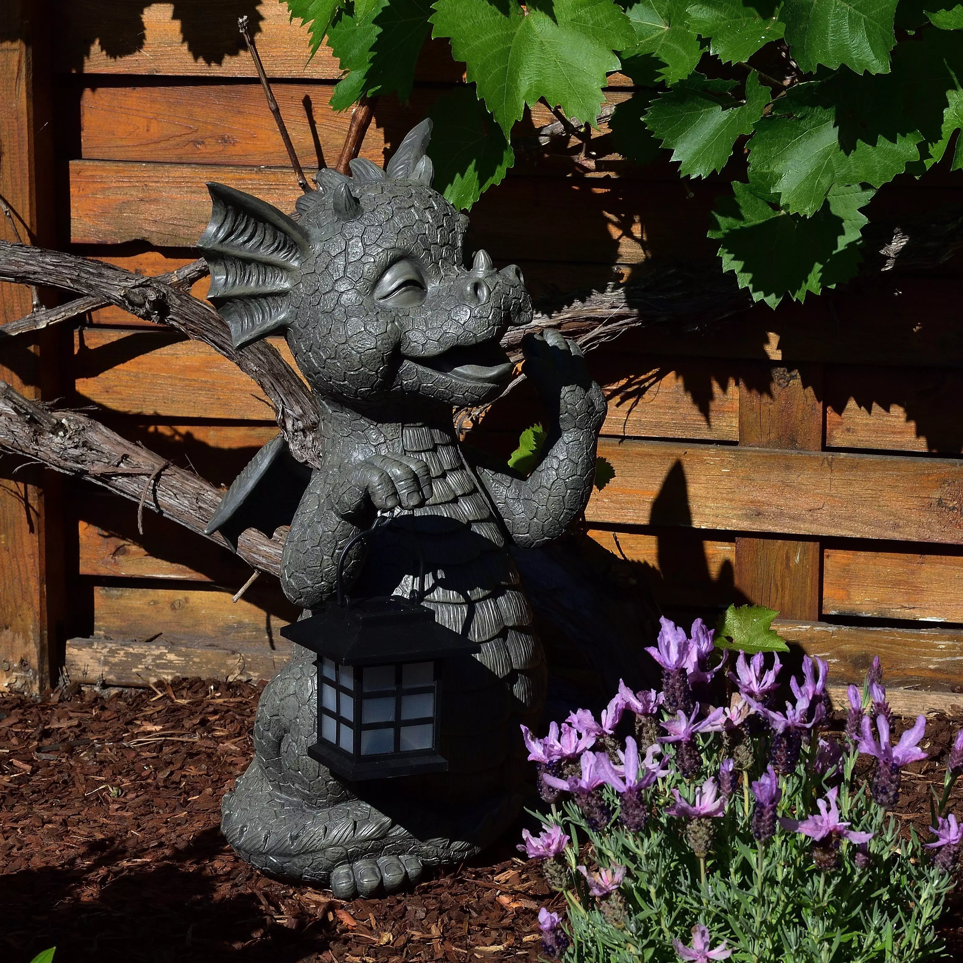 MystiCalls Gartenfigur Gartendrache "Big Boy" - Gartenfigur Garten Dekoration Drache