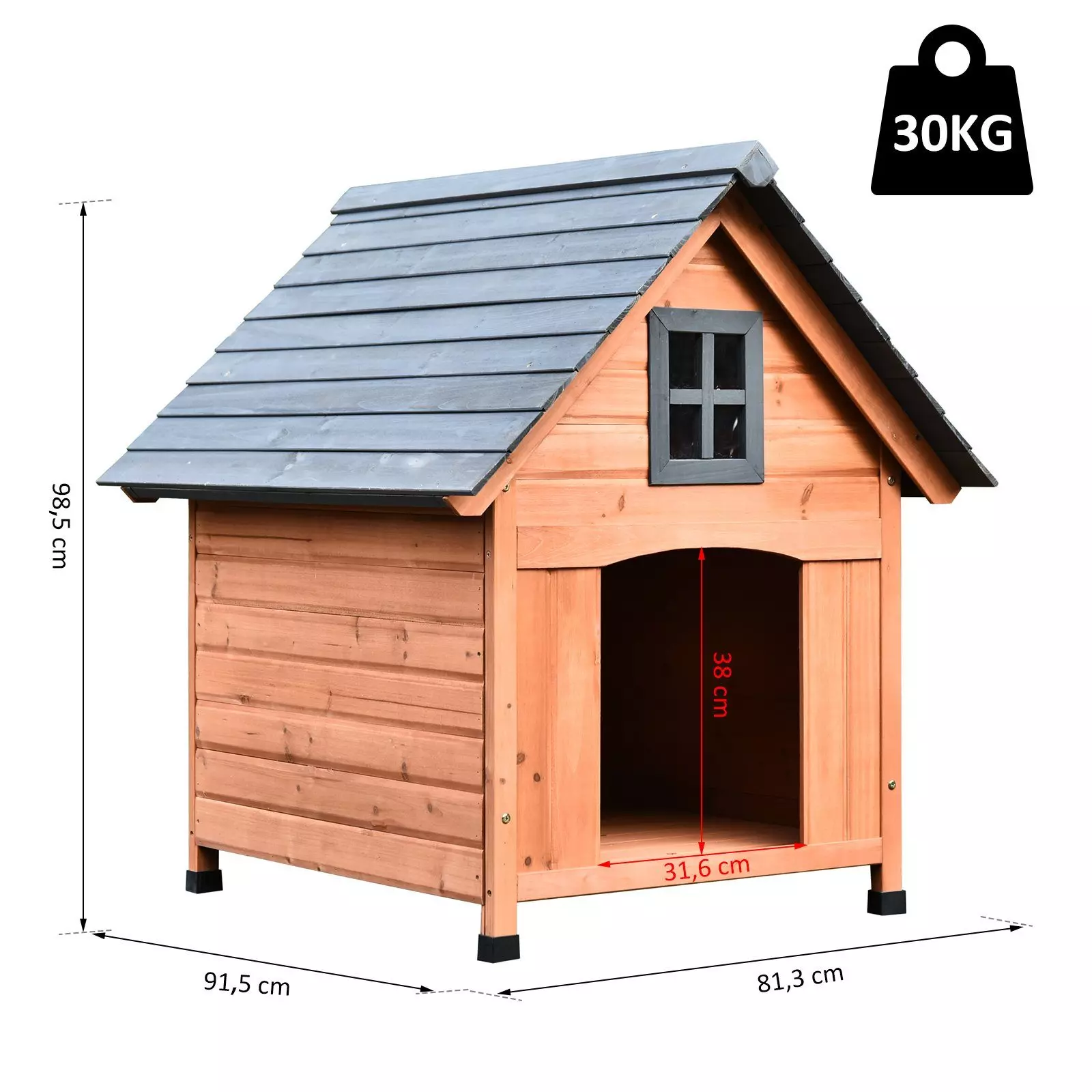 PawHut Hundehütte Hundehütte im Kabinenstil