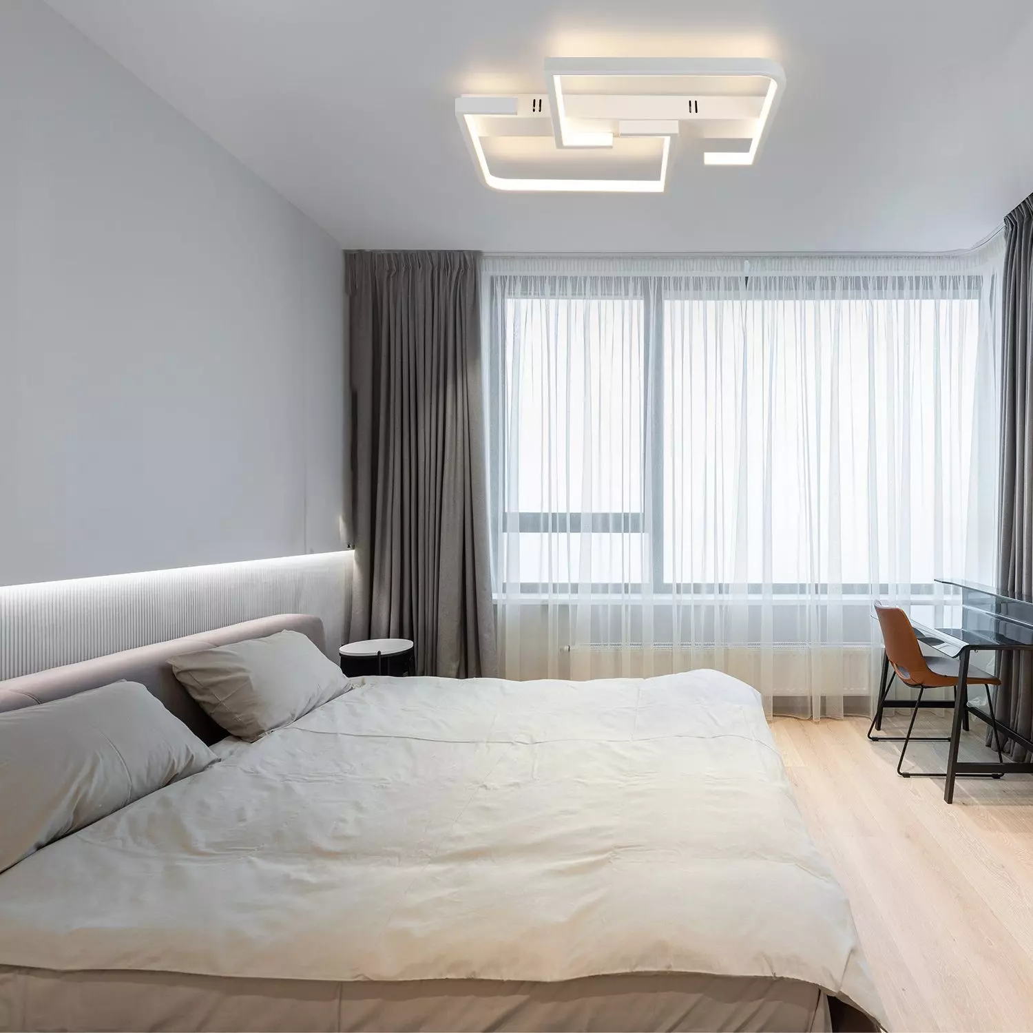 ZMH LED Deckenleuchte Deckenlampe dimmbar mit Fernbedienung für Schlafzimmer Flur, Hochwertige Lampenperlen, LED fest integriert, 3000-6500k, Weiß